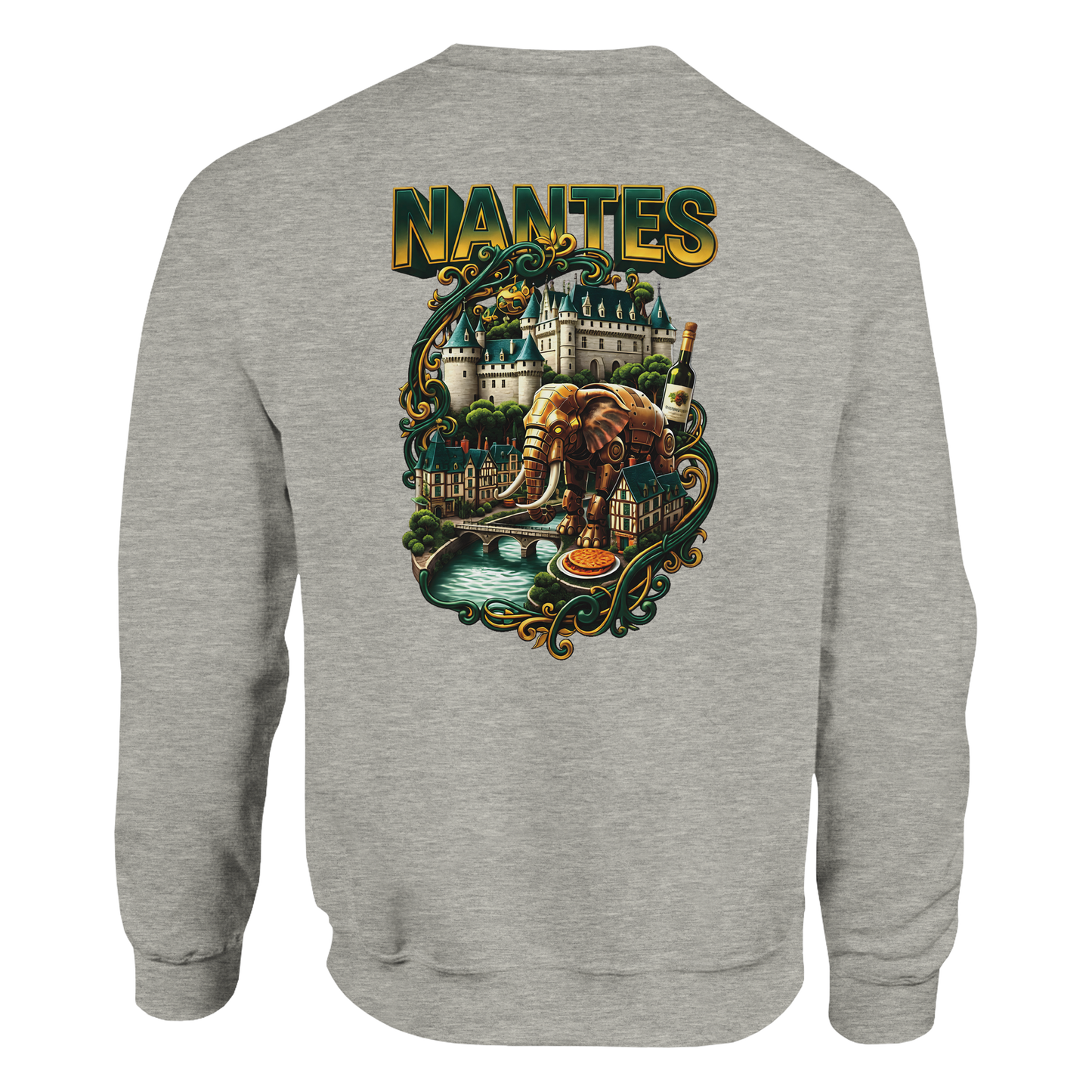 Unisex-Sweatshirt Nantes Stadt Frankreich klassisch Rundhals | Gildan® 18000