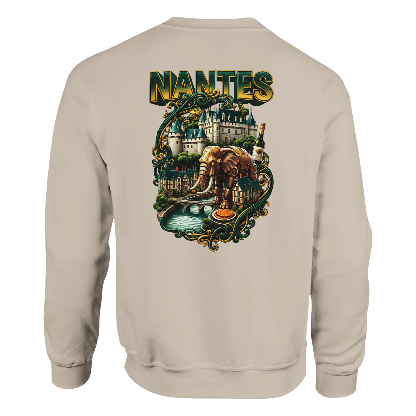 Unisex-Sweatshirt Nantes Stadt Frankreich klassisch Rundhals | Gildan® 18000
