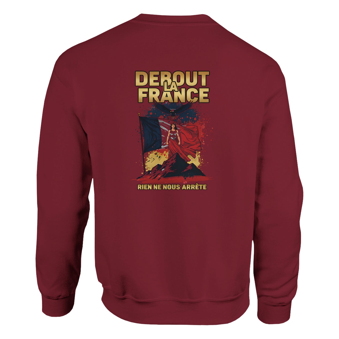 Damen-Sweatshirt „debout la France“ im klassischen französischen Rundhals-Stil | Gildan® 18000