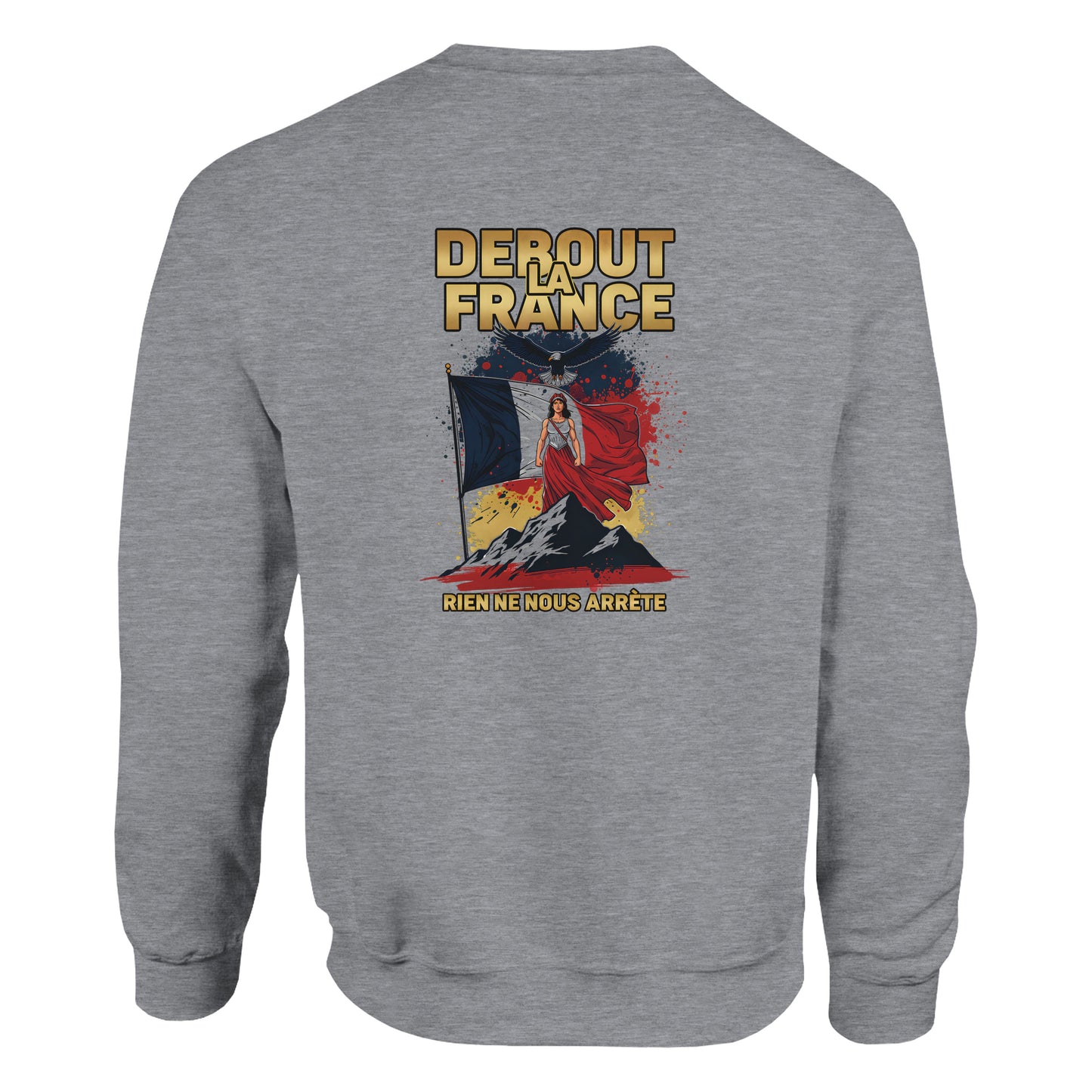Damen-Sweatshirt „debout la France“ im klassischen französischen Rundhals-Stil | Gildan® 18000