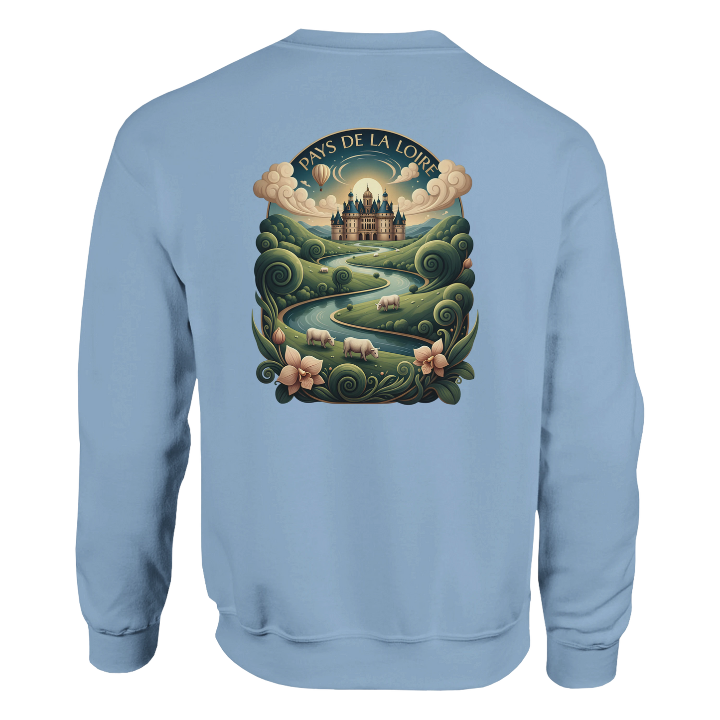 Klassisches Unisex-Sweatshirt Pays de la Loire mit Rundhalsausschnitt | Gildan® 18000