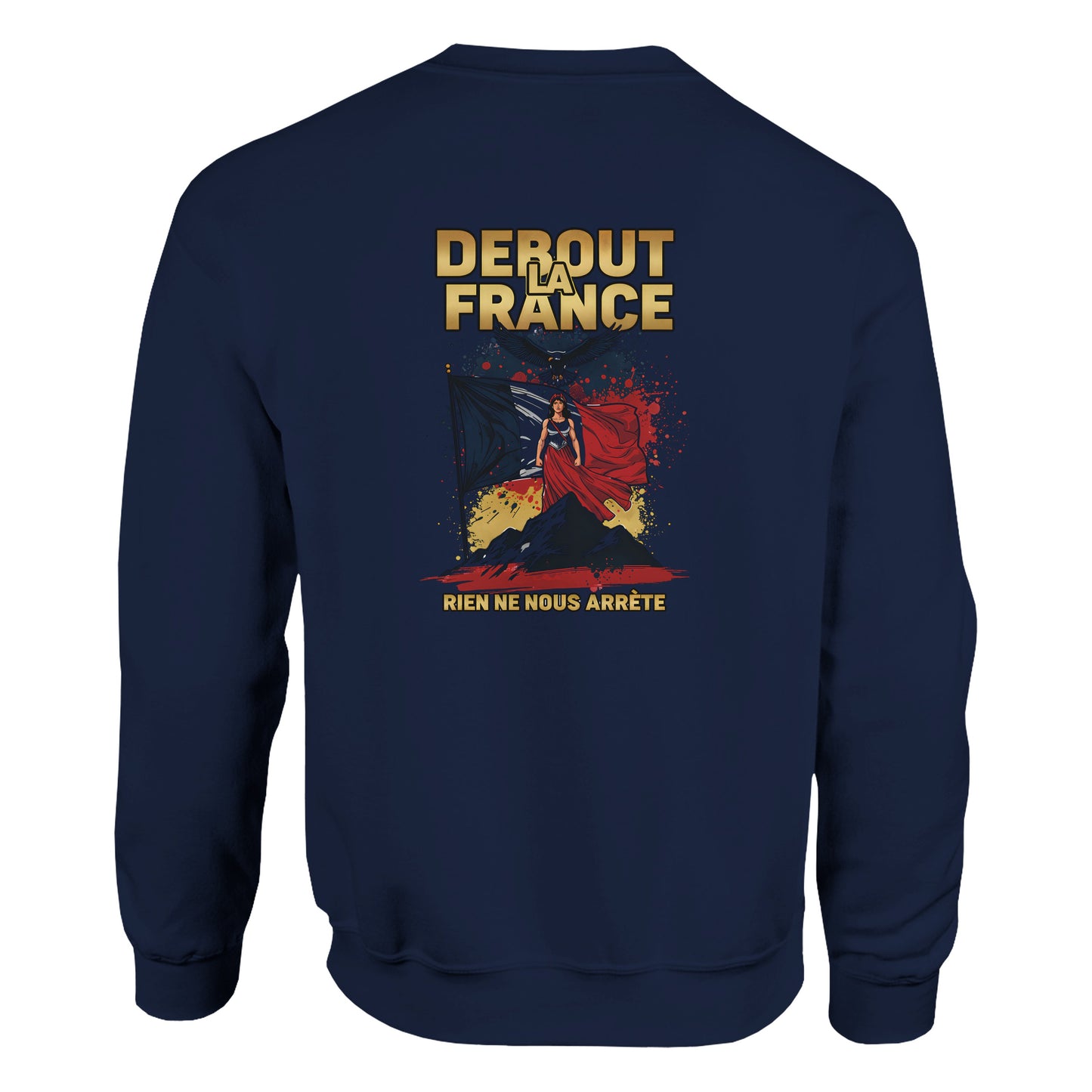 Damen-Sweatshirt „debout la France“ im klassischen französischen Rundhals-Stil | Gildan® 18000