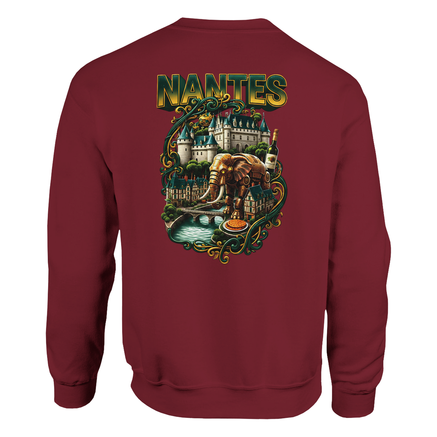 Unisex-Sweatshirt Nantes Stadt Frankreich klassisch Rundhals | Gildan® 18000