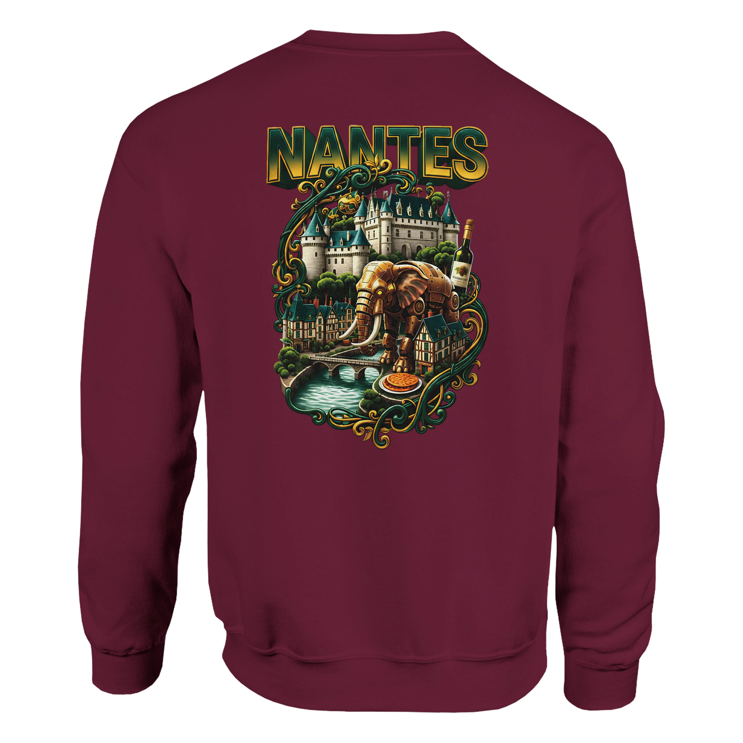 Unisex-Sweatshirt Nantes Stadt Frankreich klassisch Rundhals | Gildan® 18000