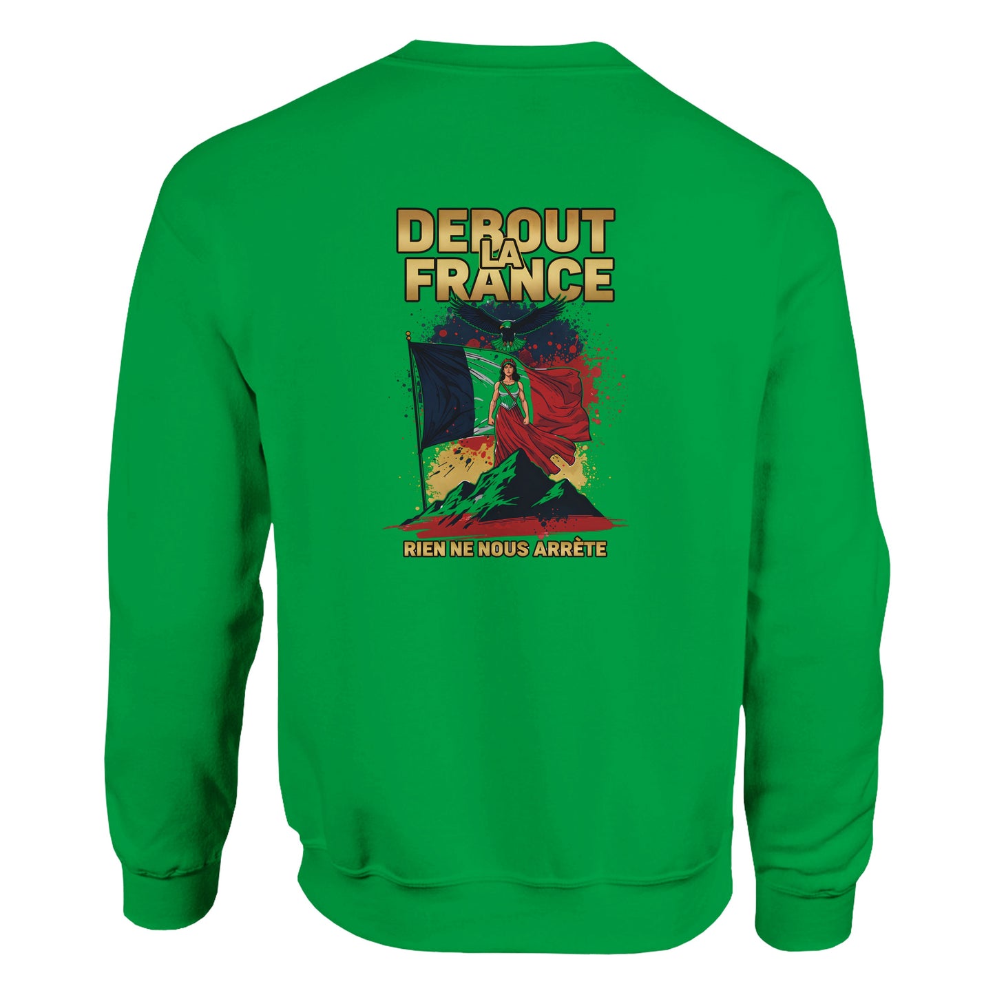 Damen-Sweatshirt „debout la France“ im klassischen französischen Rundhals-Stil | Gildan® 18000