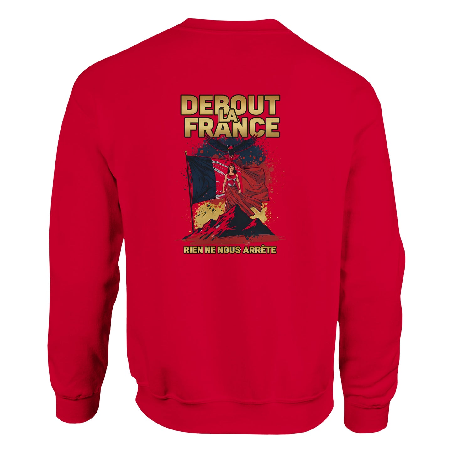 Damen-Sweatshirt „debout la France“ im klassischen französischen Rundhals-Stil | Gildan® 18000