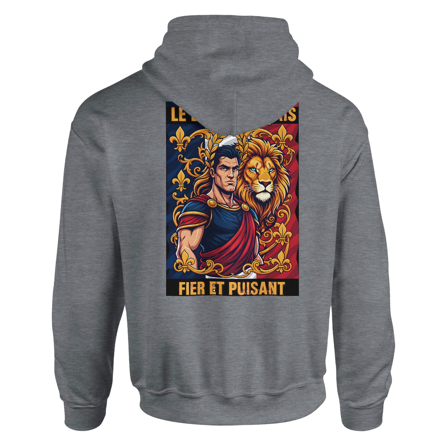 Men's Hoodie - Strong Lion - French Style - Classic | Gildan® 18500