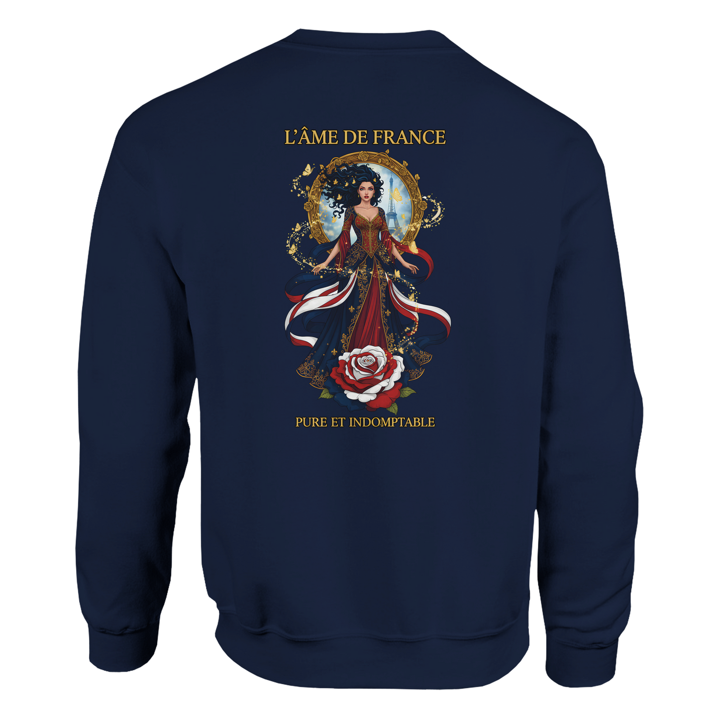 Sweatshirt Die Seele Frankreichs Damen im französischen Stil klassischer Rundhalsausschnitt | Gildan® 18000