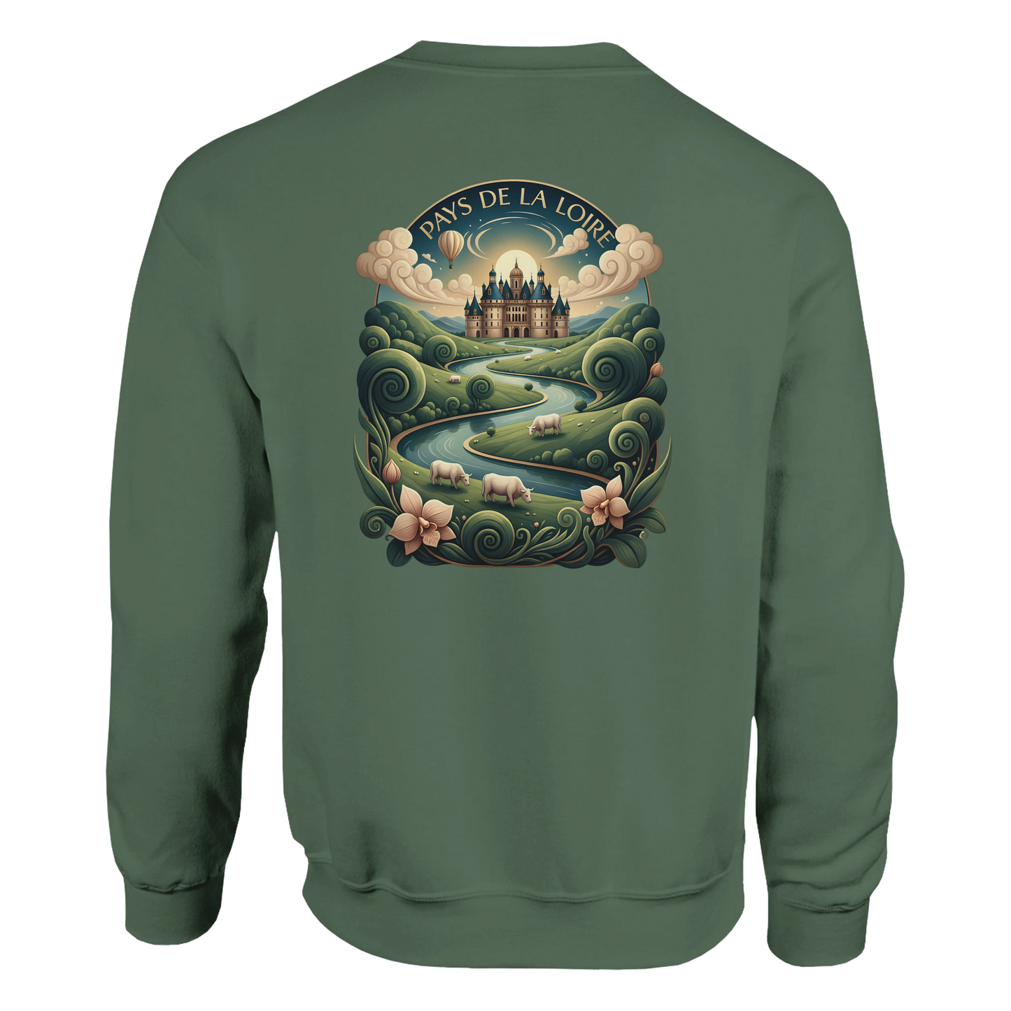 Klassisches Unisex-Sweatshirt Pays de la Loire mit Rundhalsausschnitt | Gildan® 18000