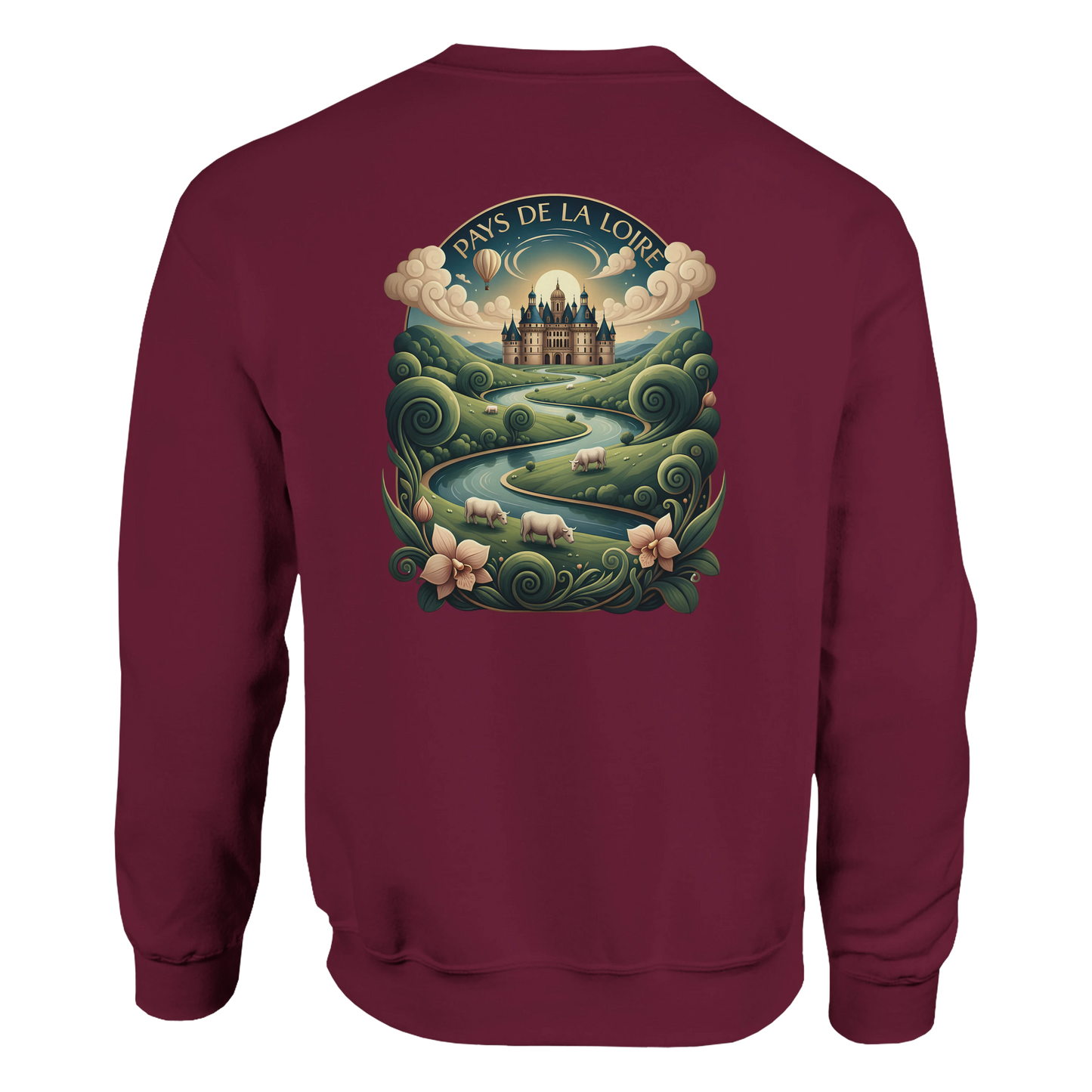 Klassisches Unisex-Sweatshirt Pays de la Loire mit Rundhalsausschnitt | Gildan® 18000