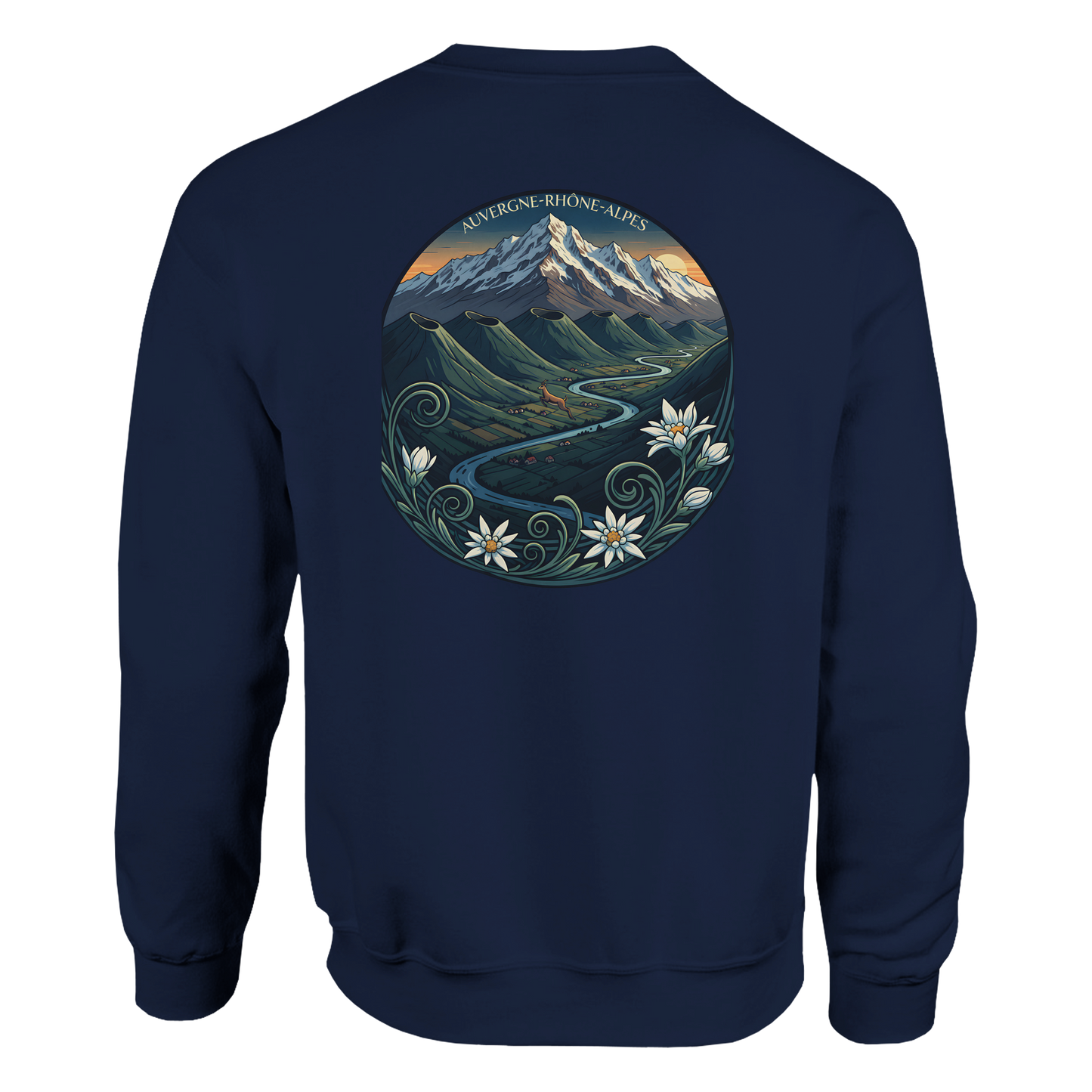 Unisex-Sweatshirt Auvergne-Rhône-Alpes klassisch Rundhals | Gildan® 18000