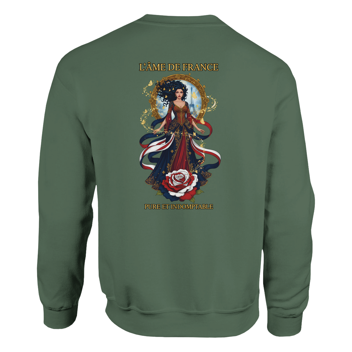 Sweatshirt Die Seele Frankreichs Damen im französischen Stil klassischer Rundhalsausschnitt | Gildan® 18000