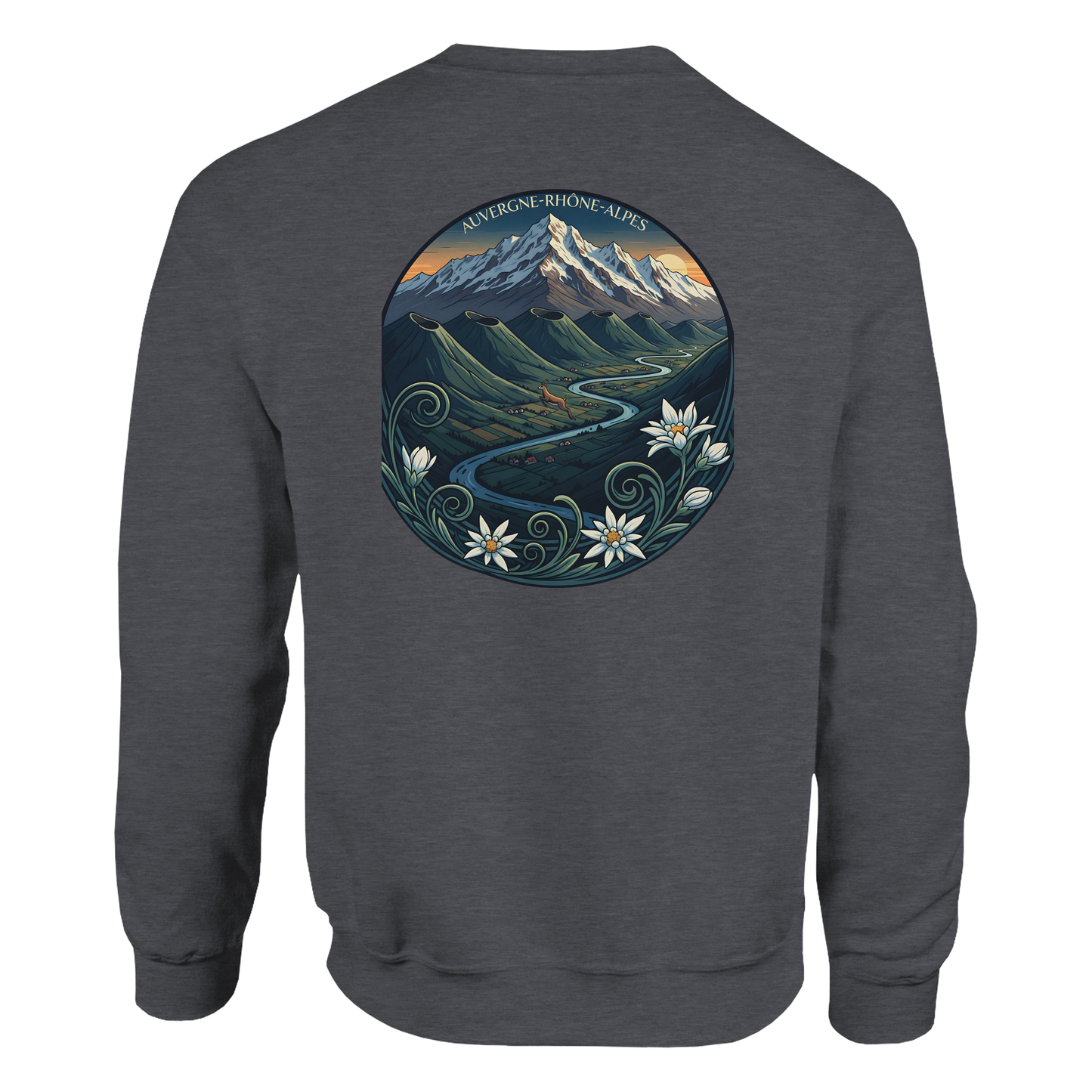 Unisex-Sweatshirt Auvergne-Rhône-Alpes klassisch Rundhals | Gildan® 18000