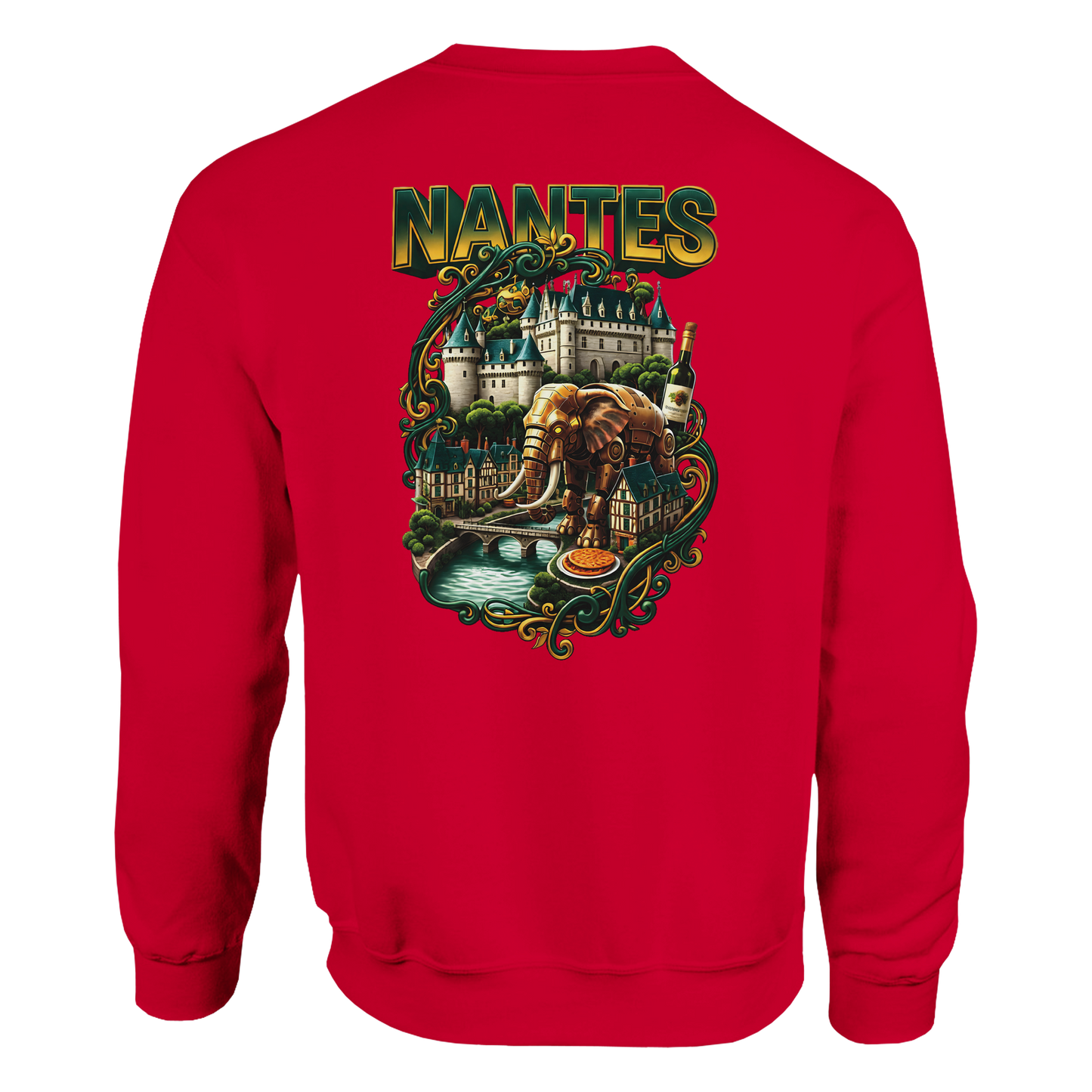 Unisex-Sweatshirt Nantes Stadt Frankreich klassisch Rundhals | Gildan® 18000