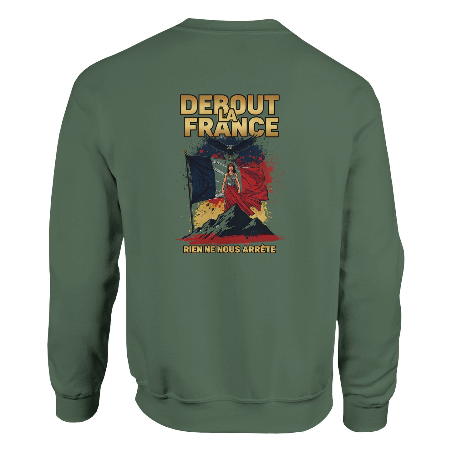 Damen-Sweatshirt „debout la France“ im klassischen französischen Rundhals-Stil | Gildan® 18000