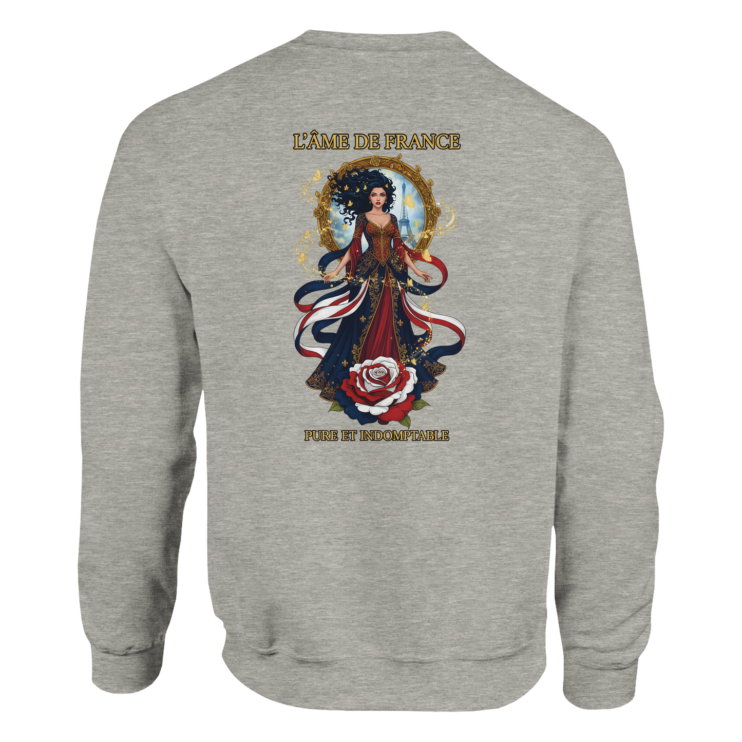Sweatshirt Die Seele Frankreichs Damen im französischen Stil klassischer Rundhalsausschnitt | Gildan® 18000