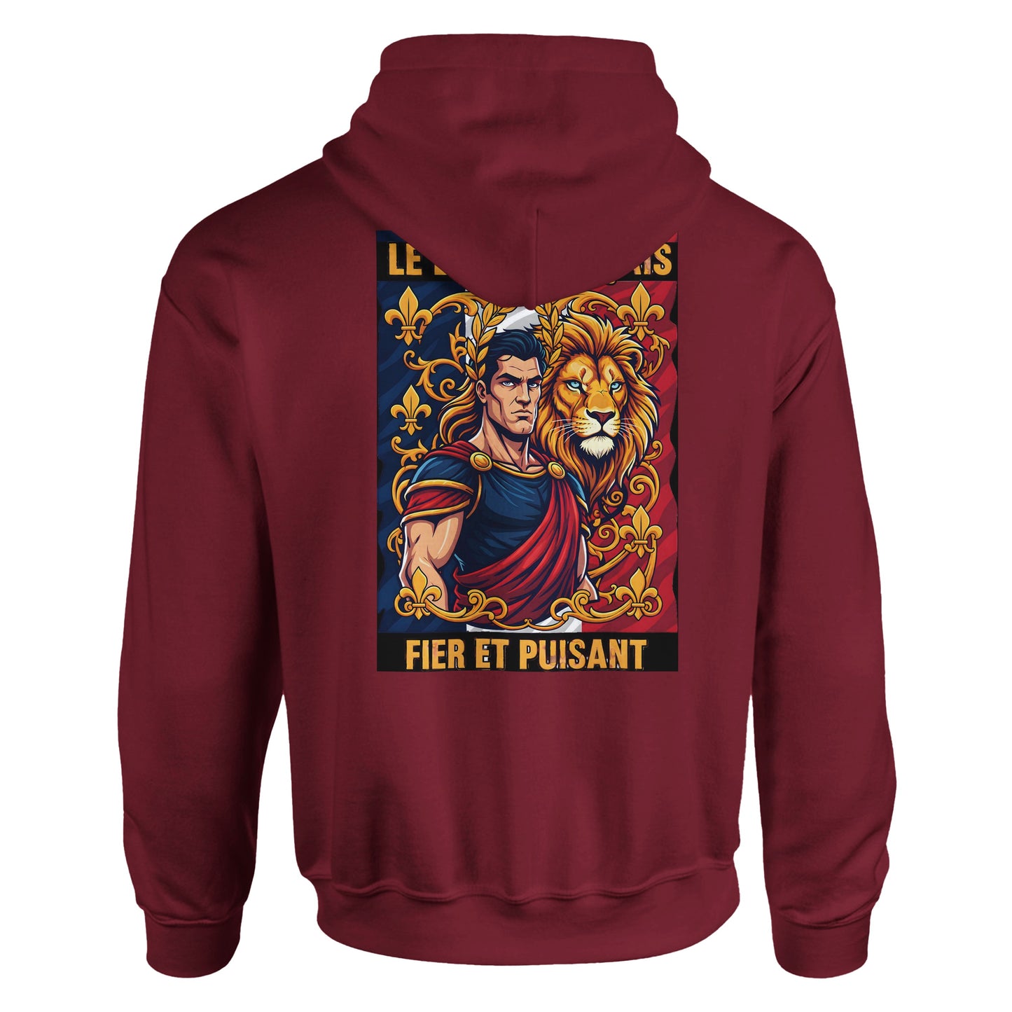 Men's Hoodie - Strong Lion - French Style - Classic | Gildan® 18500