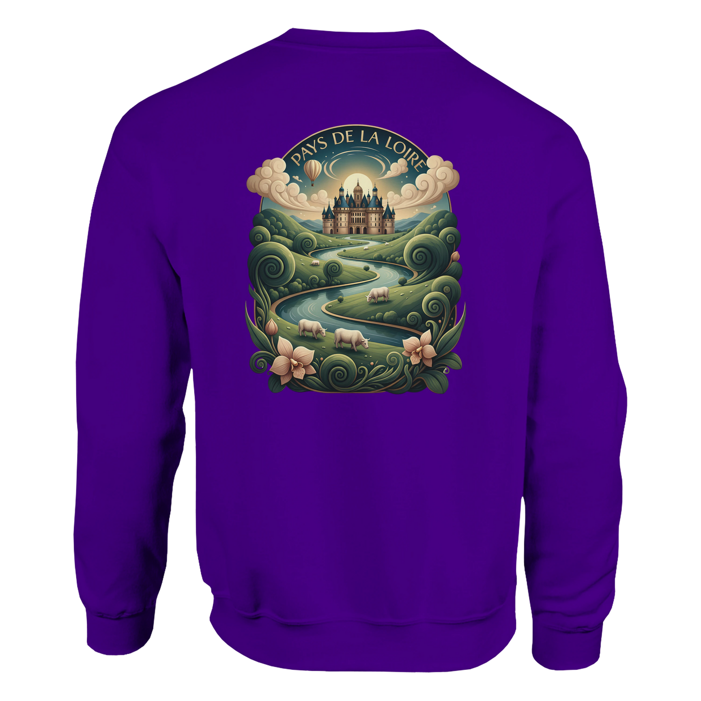 Klassisches Unisex-Sweatshirt Pays de la Loire mit Rundhalsausschnitt | Gildan® 18000