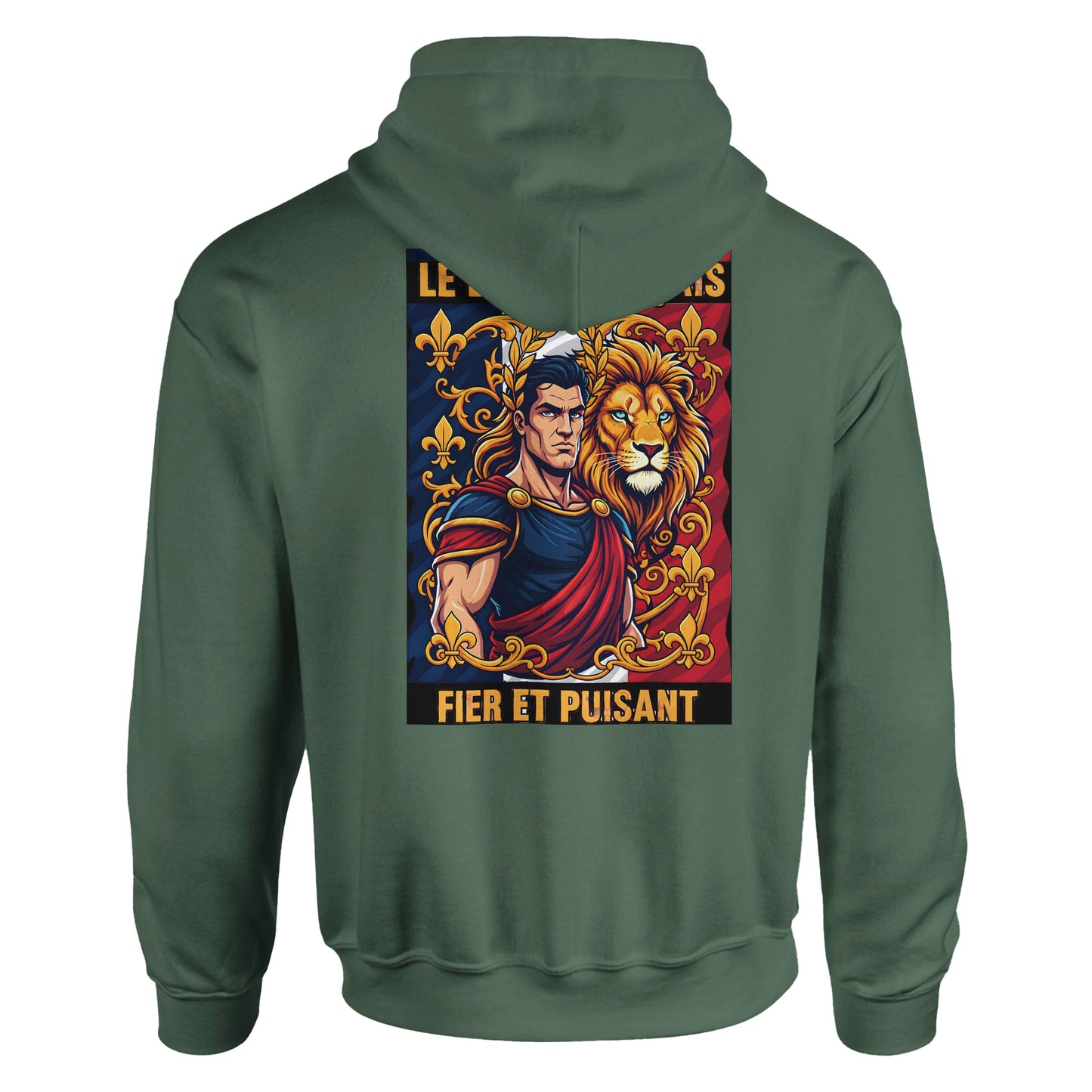 Men's Hoodie - Strong Lion - French Style - Classic | Gildan® 18500