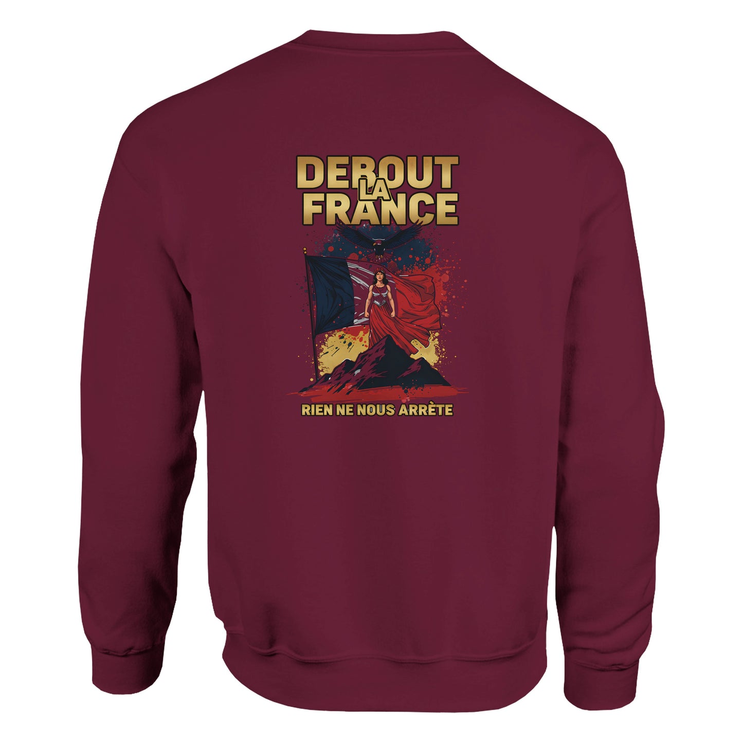 Damen-Sweatshirt „debout la France“ im klassischen französischen Rundhals-Stil | Gildan® 18000