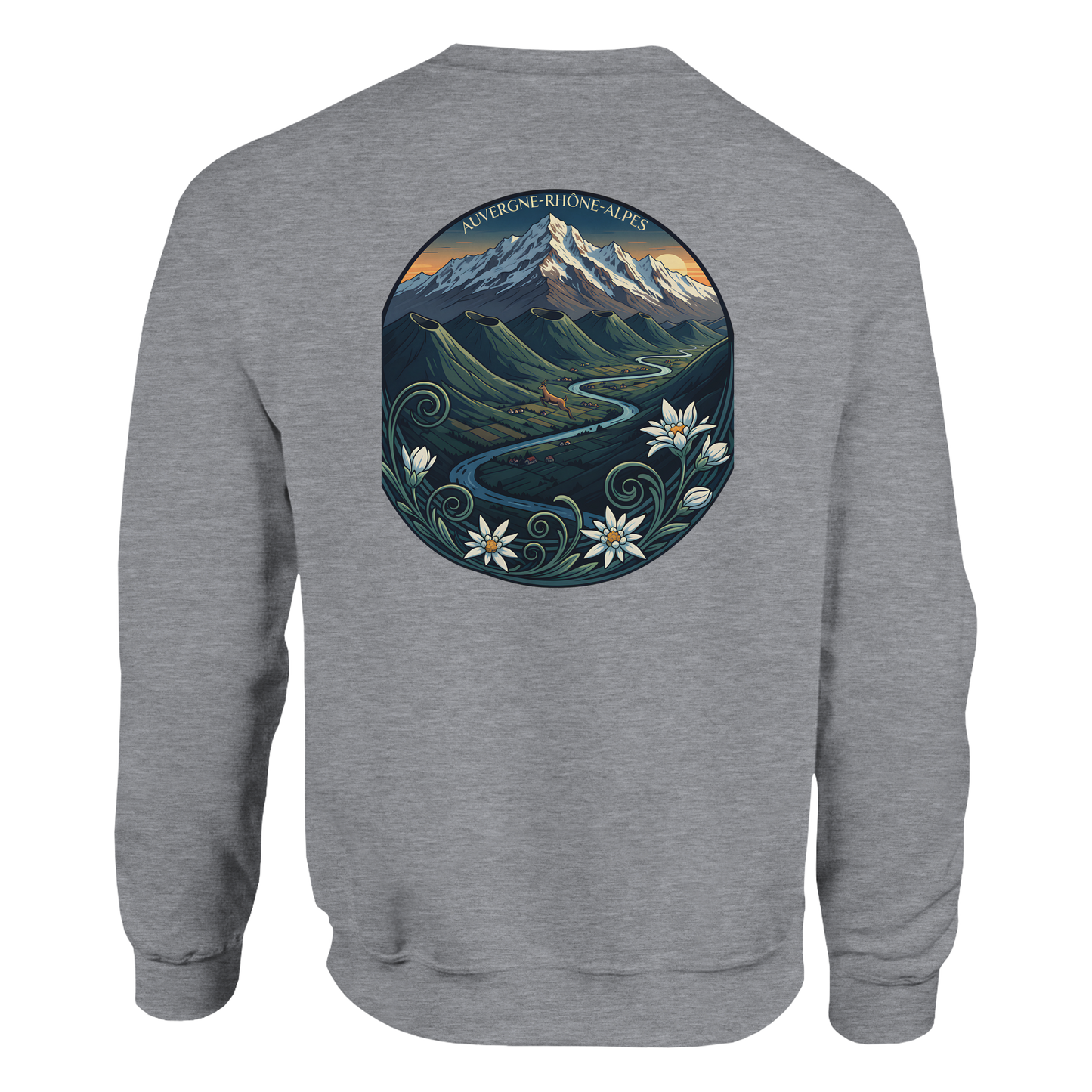 Unisex-Sweatshirt Auvergne-Rhône-Alpes klassisch Rundhals | Gildan® 18000