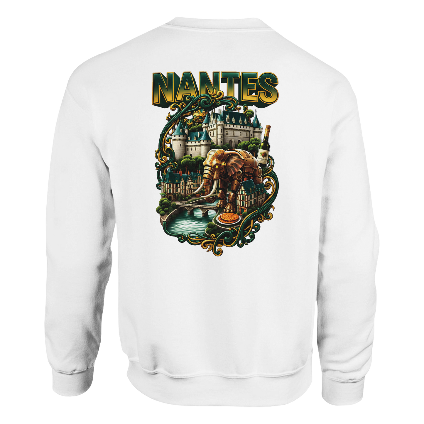 Unisex-Sweatshirt Nantes Stadt Frankreich klassisch Rundhals | Gildan® 18000