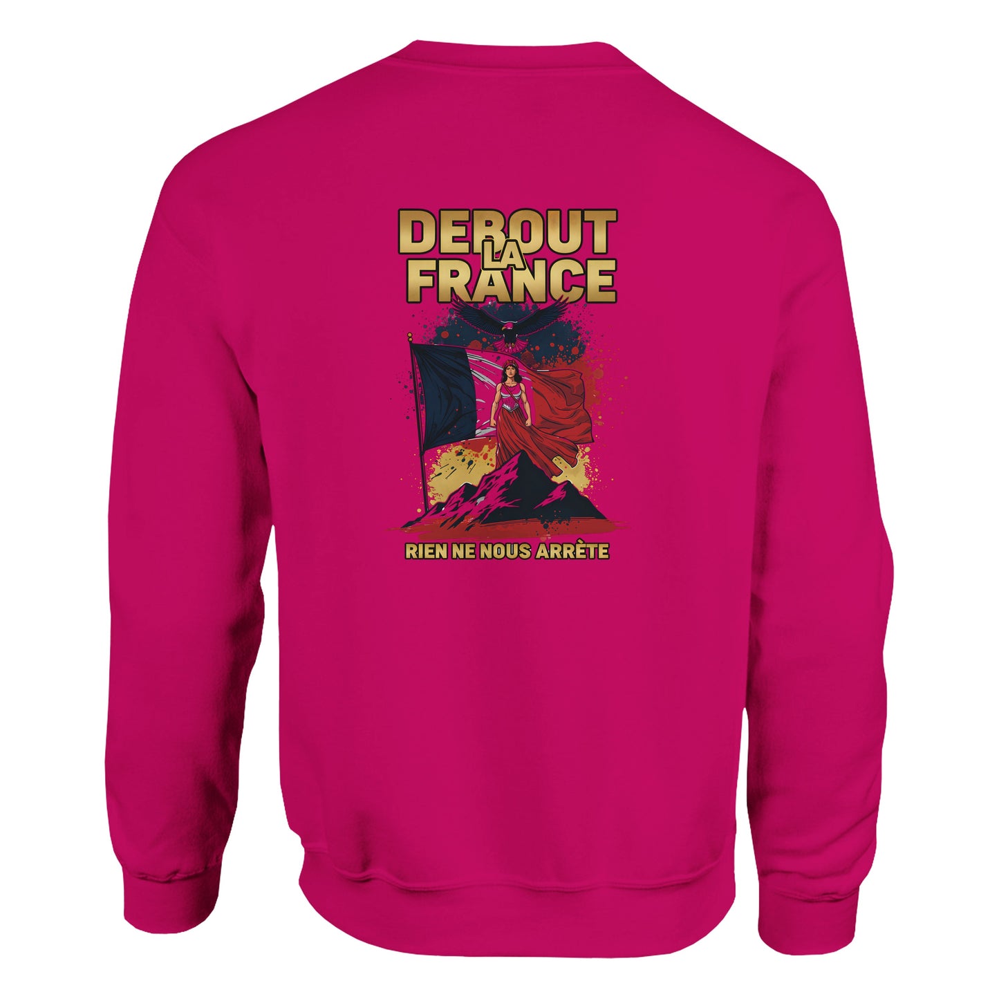 Damen-Sweatshirt „debout la France“ im klassischen französischen Rundhals-Stil | Gildan® 18000