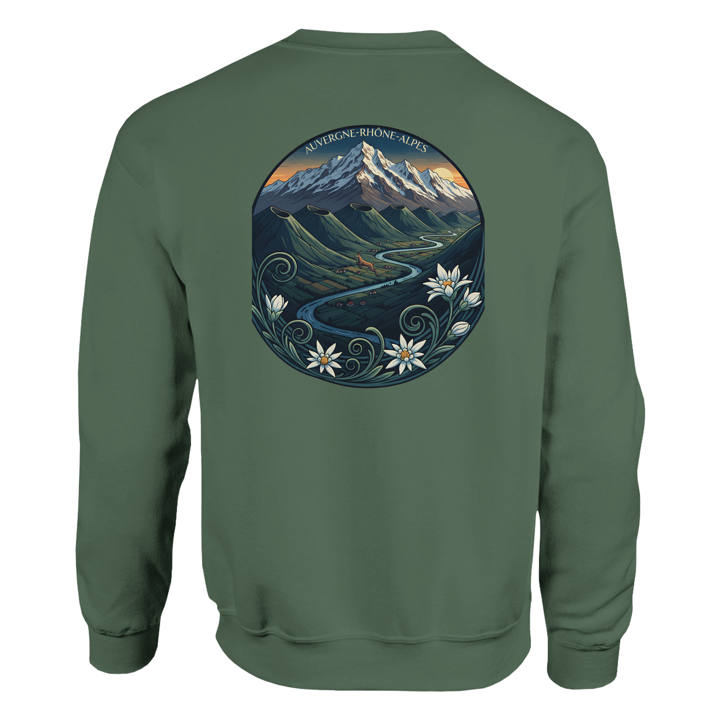 Unisex-Sweatshirt Auvergne-Rhône-Alpes klassisch Rundhals | Gildan® 18000