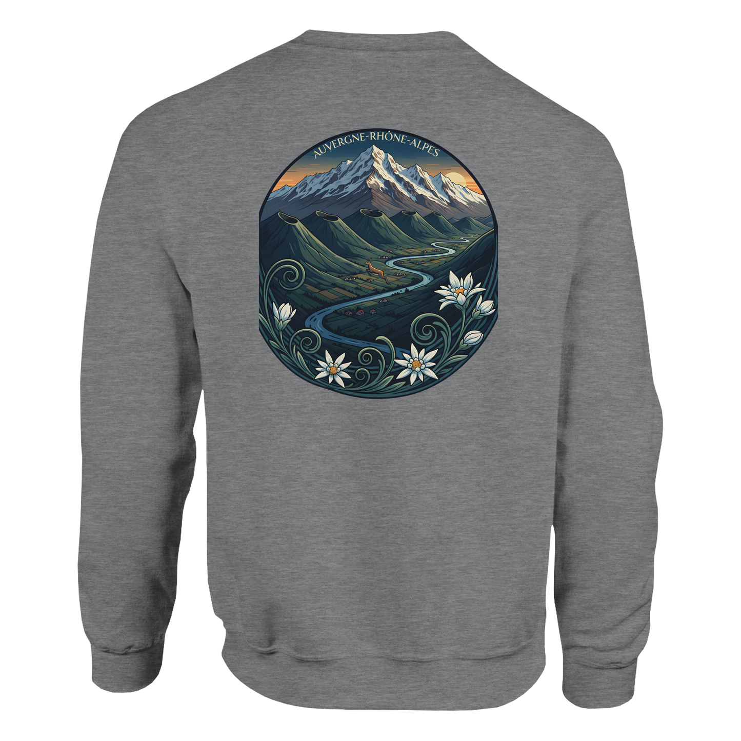 Unisex-Sweatshirt Auvergne-Rhône-Alpes klassisch Rundhals | Gildan® 18000