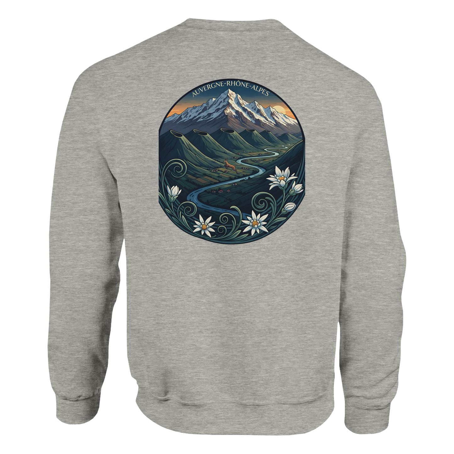 Unisex-Sweatshirt Auvergne-Rhône-Alpes klassisch Rundhals | Gildan® 18000