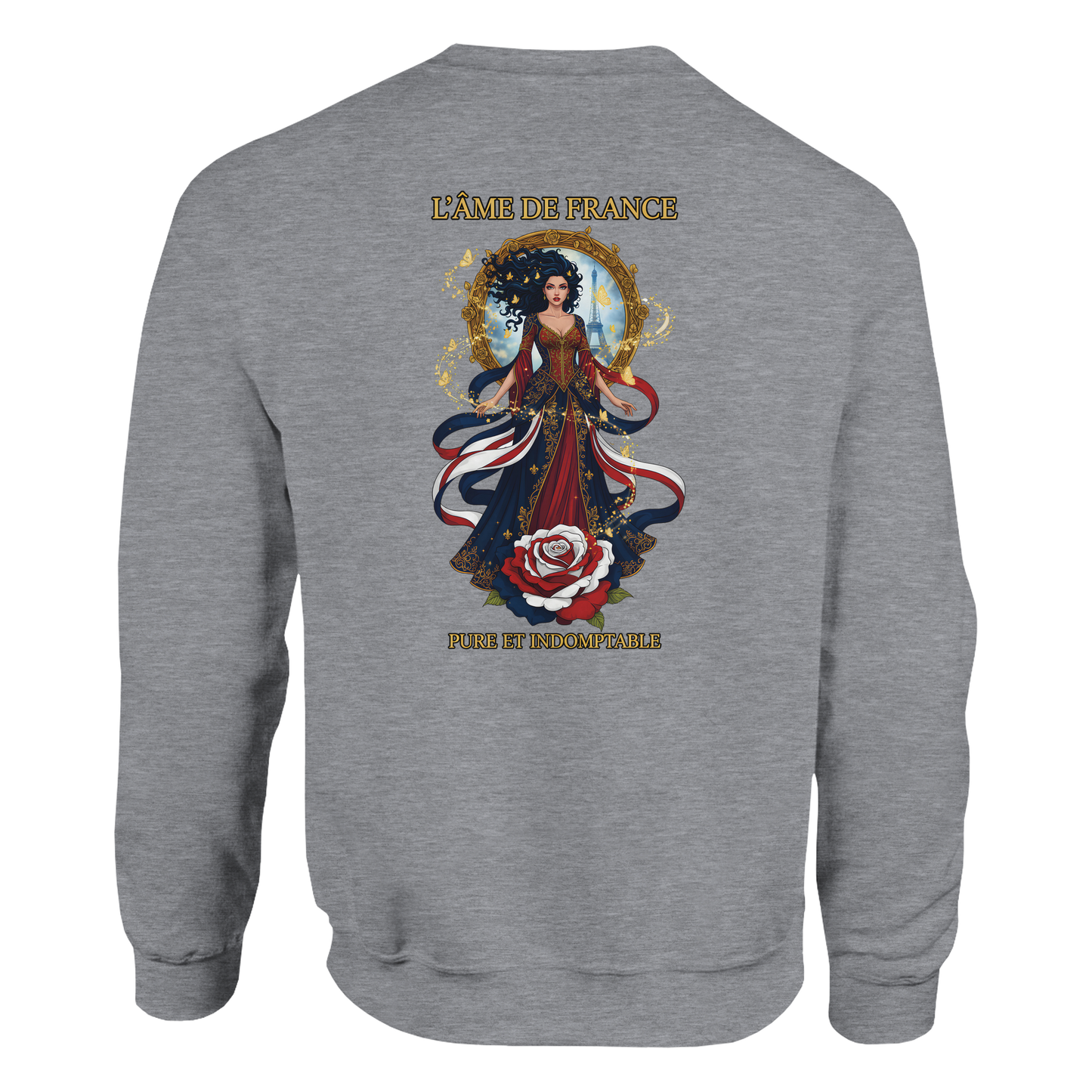 Sweatshirt Die Seele Frankreichs Damen im französischen Stil klassischer Rundhalsausschnitt | Gildan® 18000