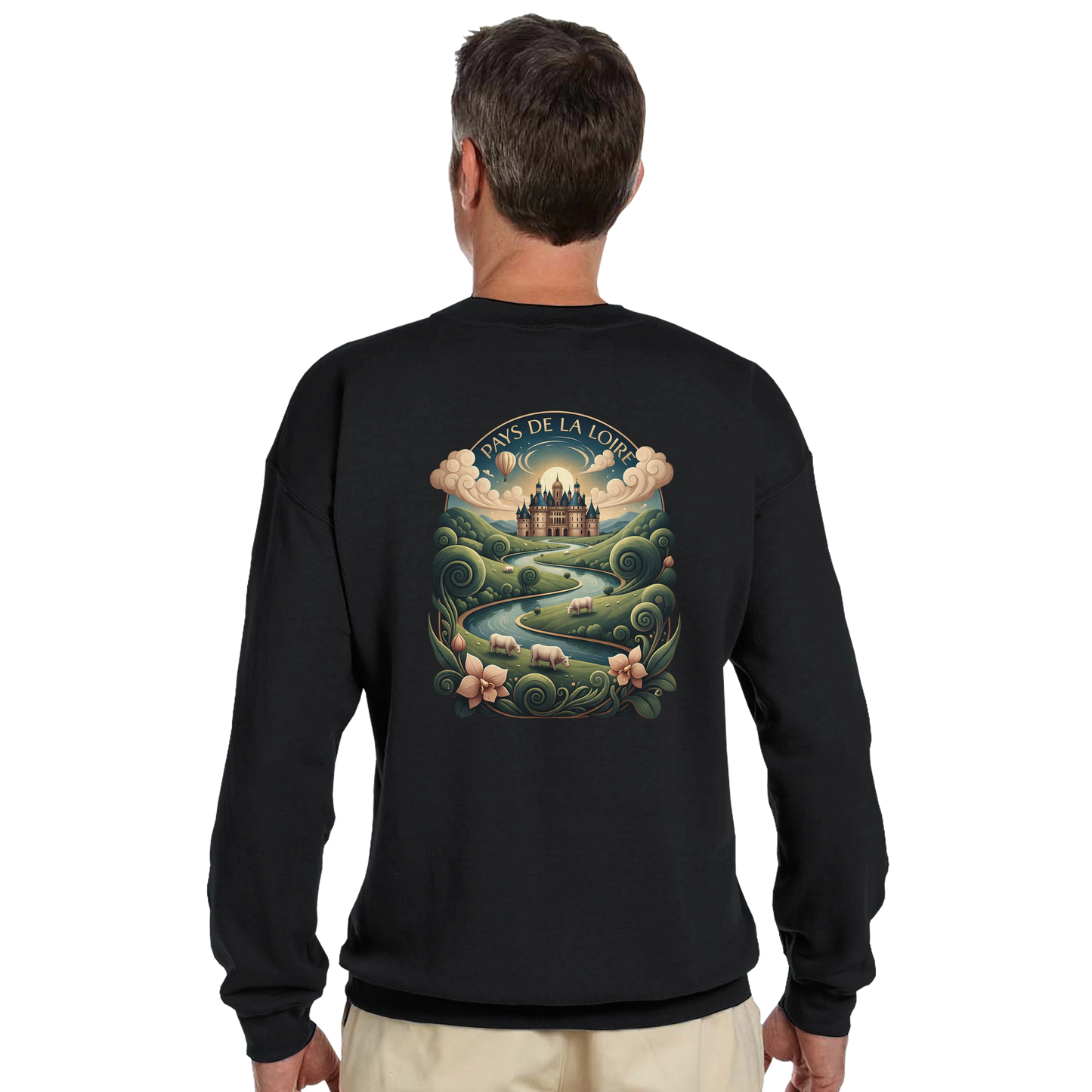 Klassisches Unisex-Sweatshirt Pays de la Loire mit Rundhalsausschnitt | Gildan® 18000