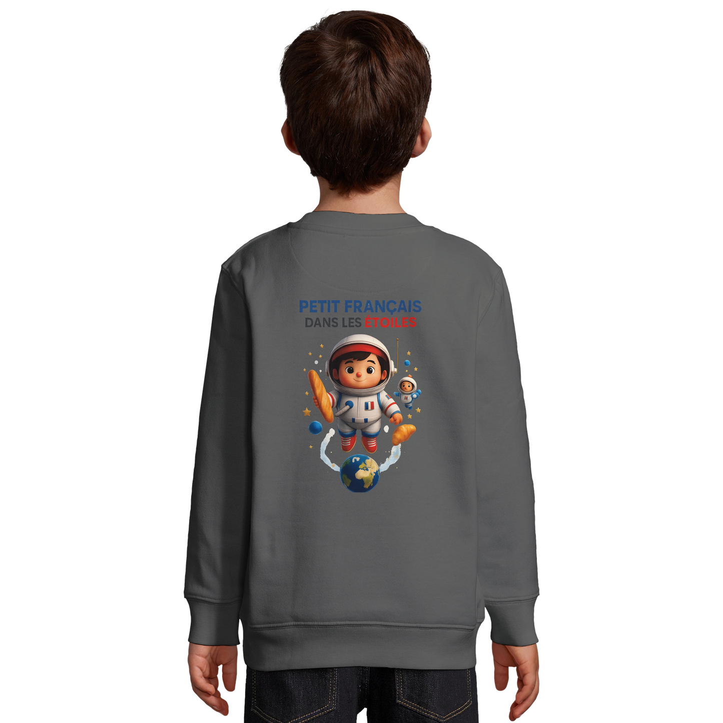 Jungen-Sweatshirt kleiner Franzose in den Sternen | SOL'S Columbia Kids 04239 recycelte Mischung