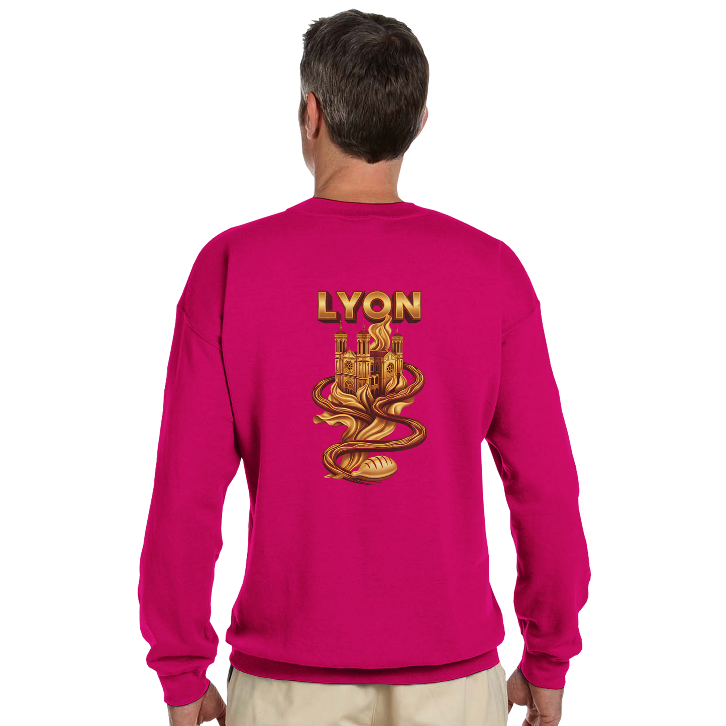 Unisex sweatshirt Lyon city France classic crew neck | Gildan® 18000