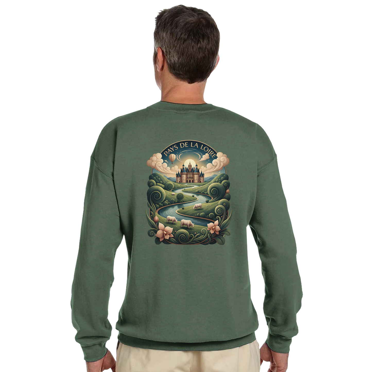 Klassisches Unisex-Sweatshirt Pays de la Loire mit Rundhalsausschnitt | Gildan® 18000