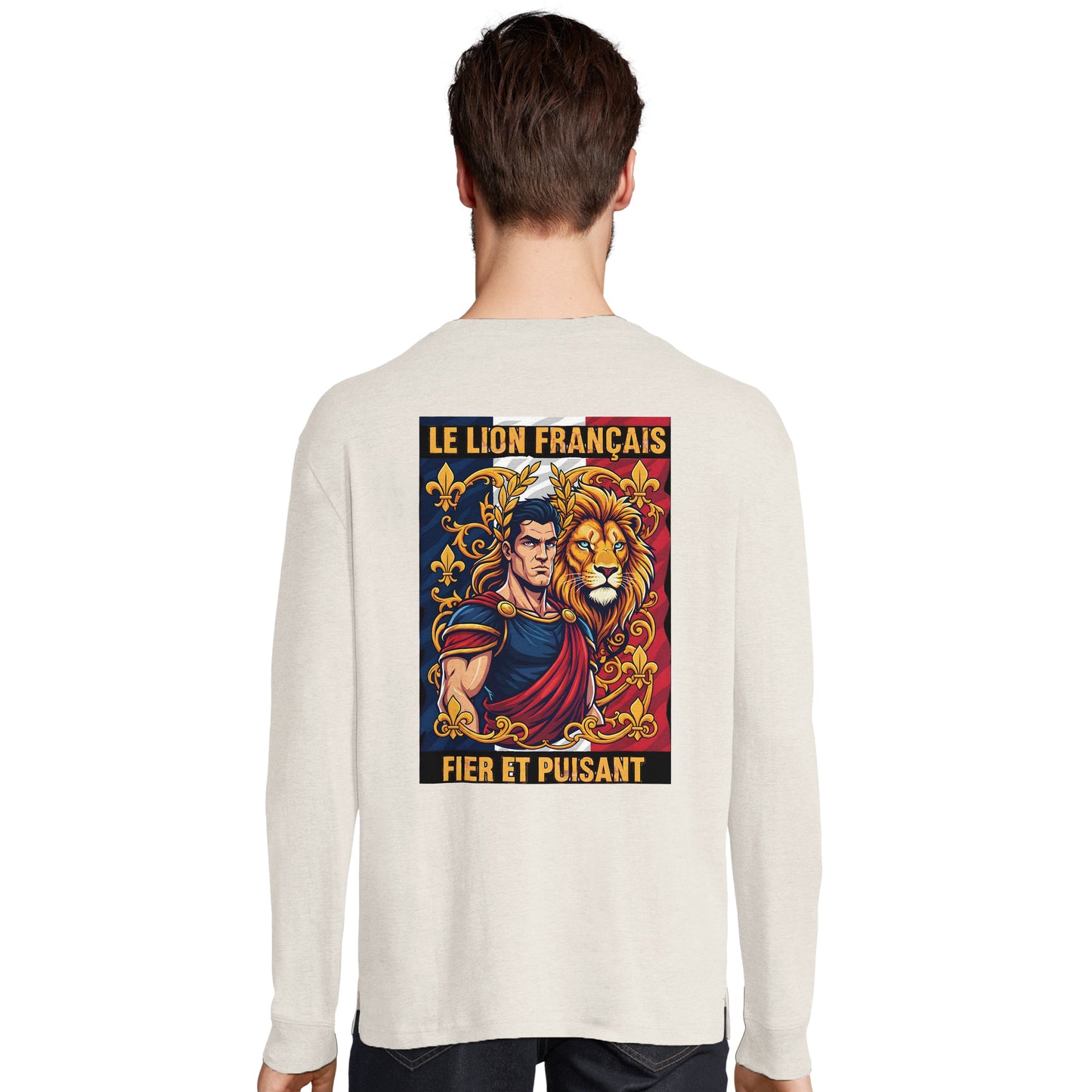 Herren-T-Shirt starker Löwe französischer Stil Langarm Bio-Baumwolle | SOL'S Pioneer LSL 03982