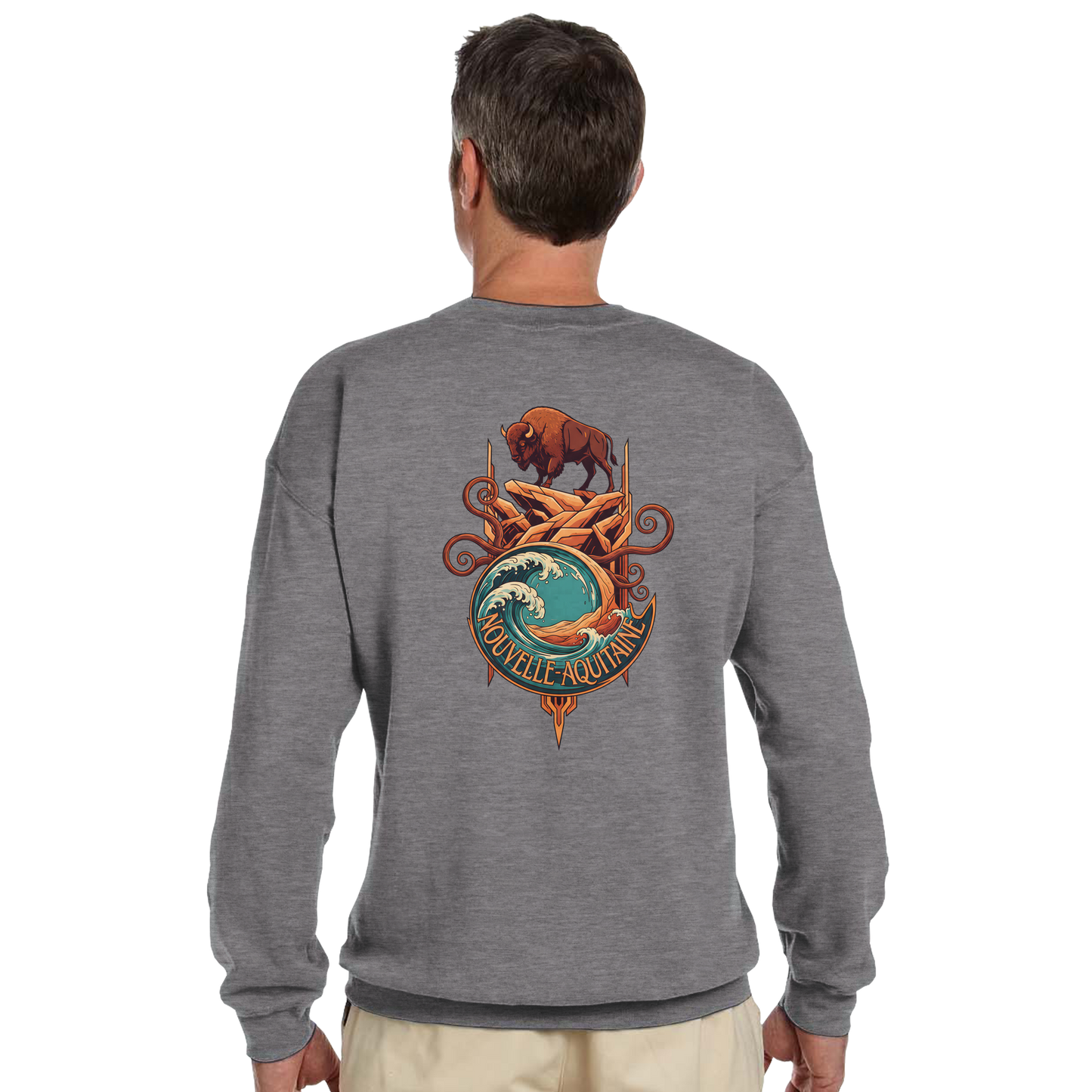 Klassisches Unisex-Rundhalsshirt Nouvelle-Aquitaine | Gildan® 18000