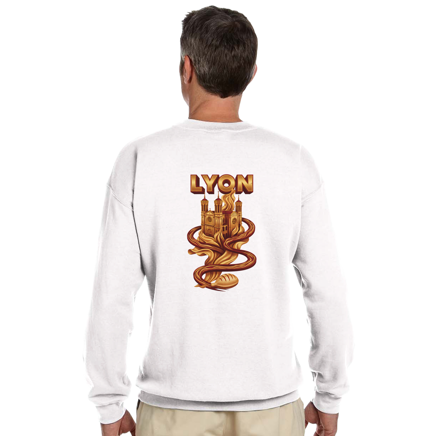 Unisex sweatshirt Lyon city France classic crew neck | Gildan® 18000
