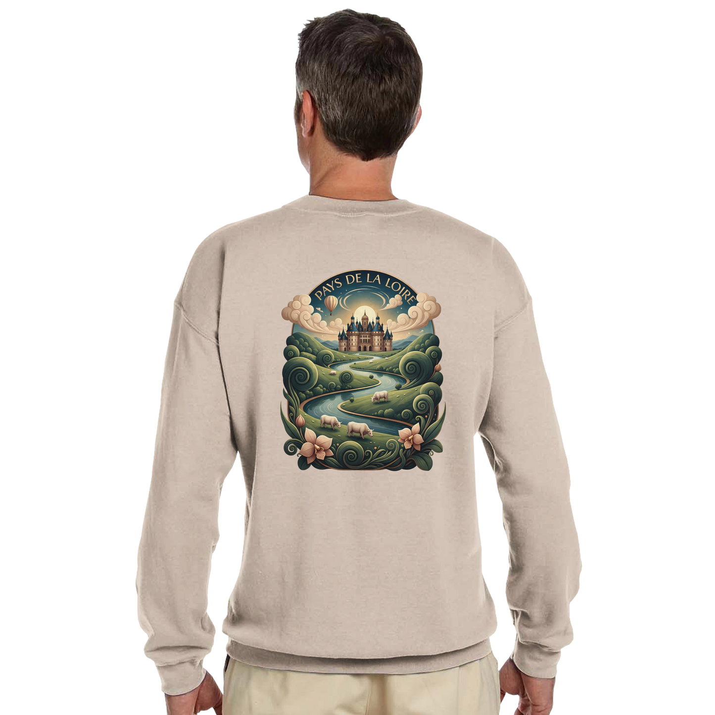Klassisches Unisex-Sweatshirt Pays de la Loire mit Rundhalsausschnitt | Gildan® 18000