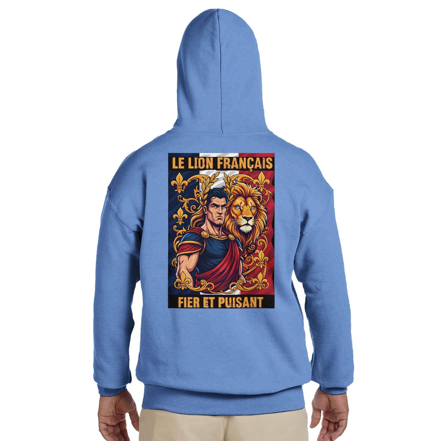 Men's Hoodie - Strong Lion - French Style - Classic | Gildan® 18500