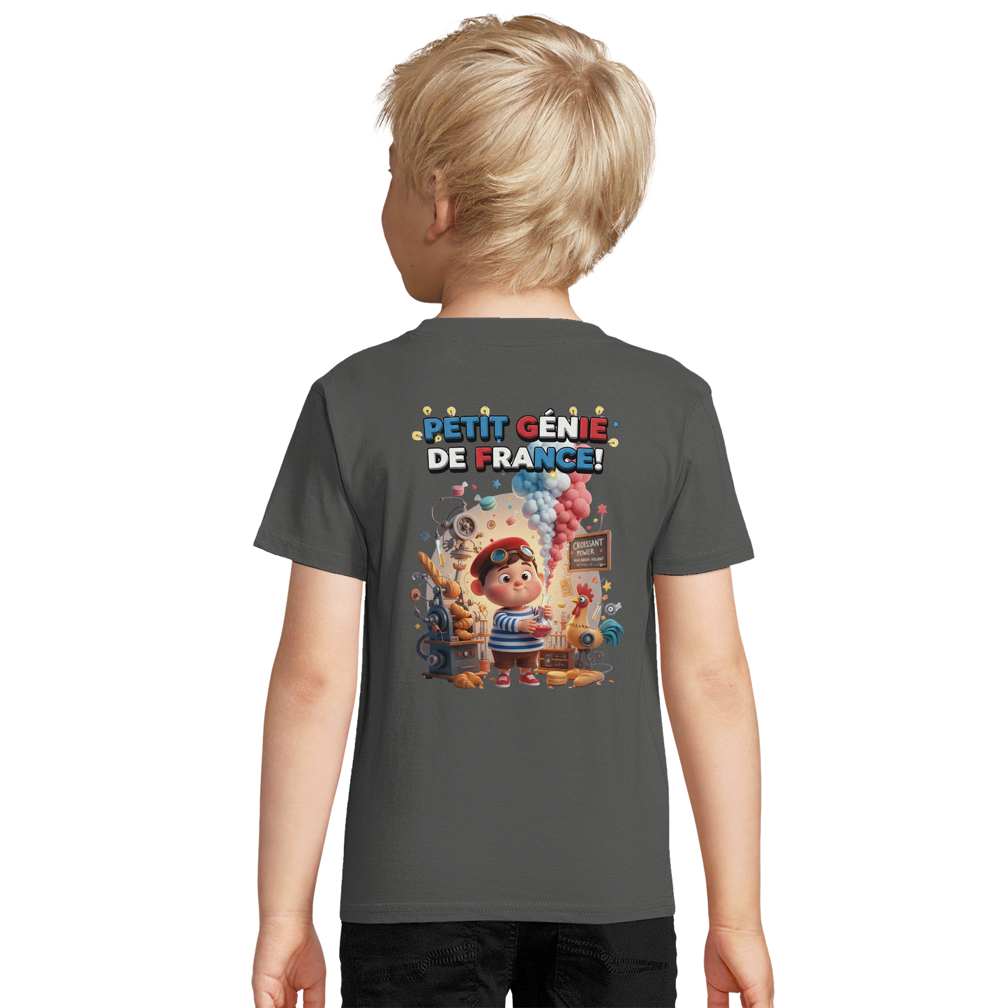 Bio-T-Shirt für Jungen, eng anliegend, mit Aufschrift „Kleines Genie“ | SOL'S Pioneer Kids 03578