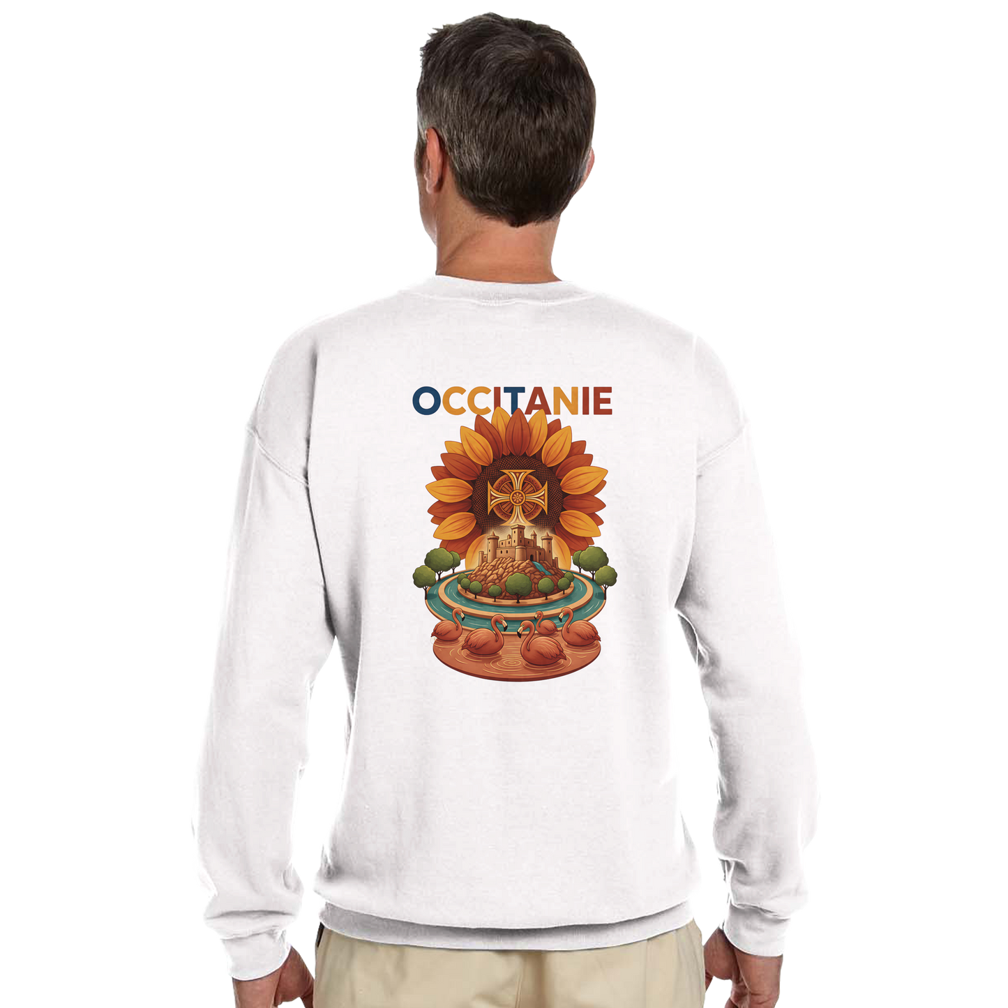 Unisex-Sweatshirt, klassischer Rundhalsausschnitt Occitanie | Gildan® 18000