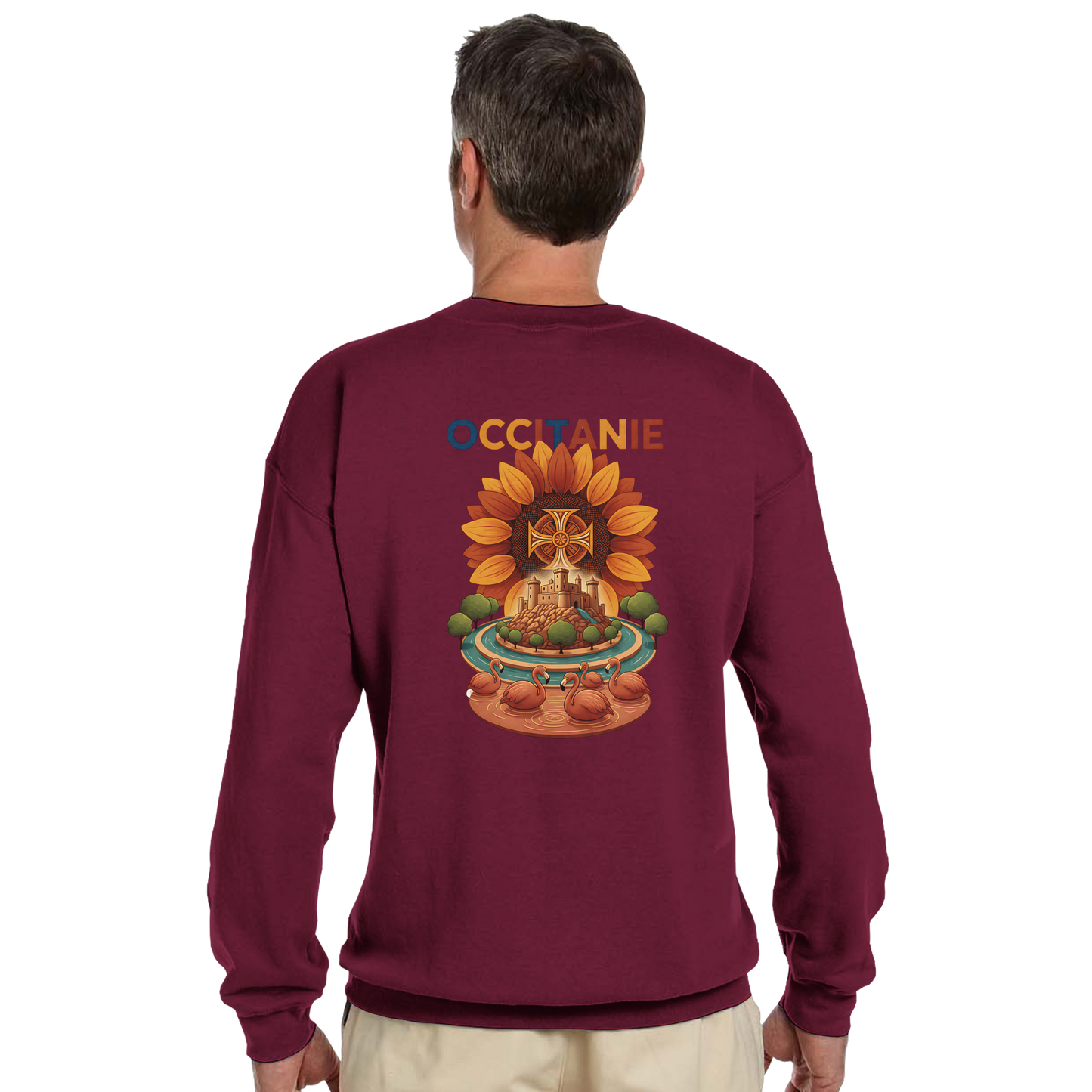 Unisex-Sweatshirt, klassischer Rundhalsausschnitt Occitanie | Gildan® 18000