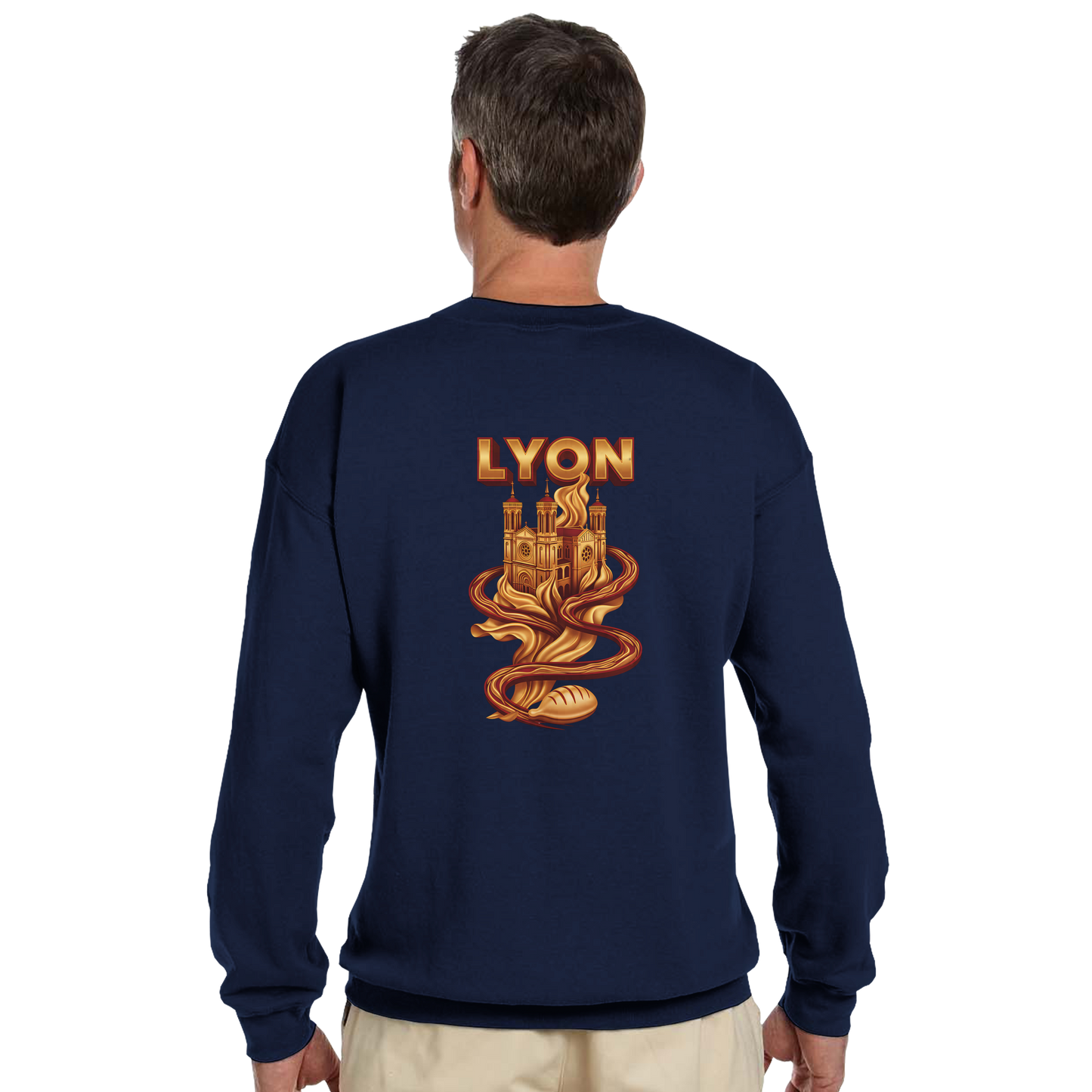Unisex sweatshirt Lyon city France classic crew neck | Gildan® 18000