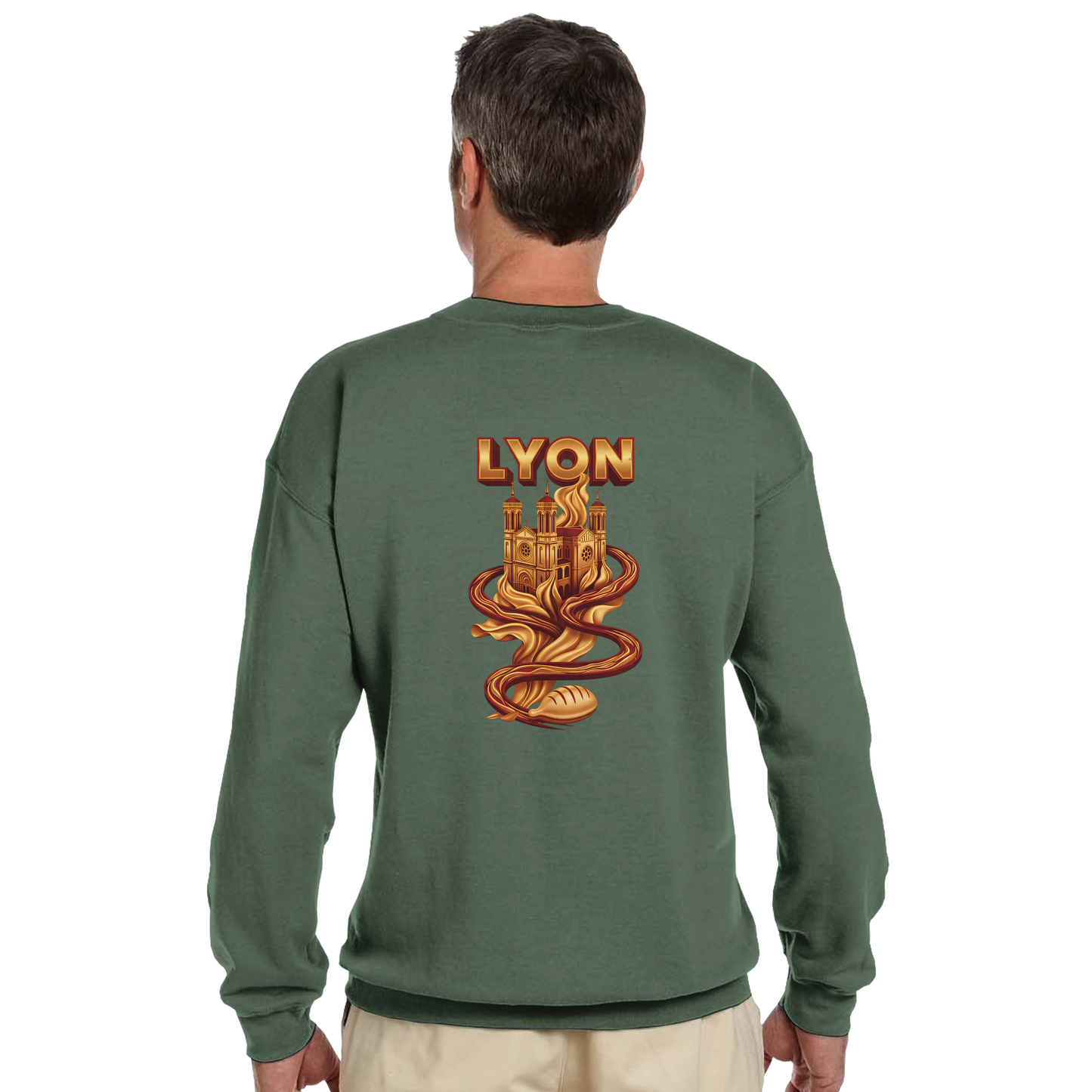 Unisex sweatshirt Lyon city France classic crew neck | Gildan® 18000