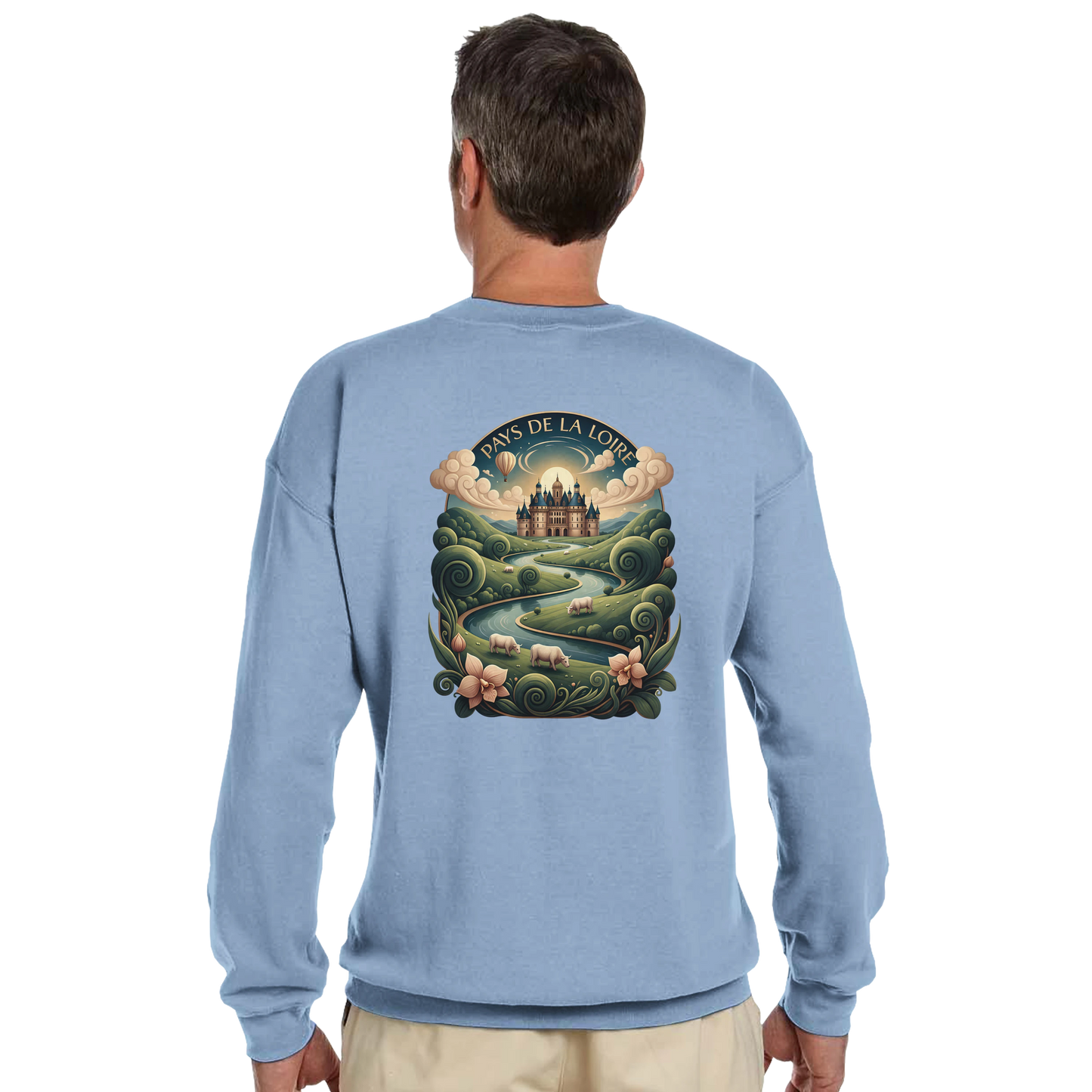 Klassisches Unisex-Sweatshirt Pays de la Loire mit Rundhalsausschnitt | Gildan® 18000