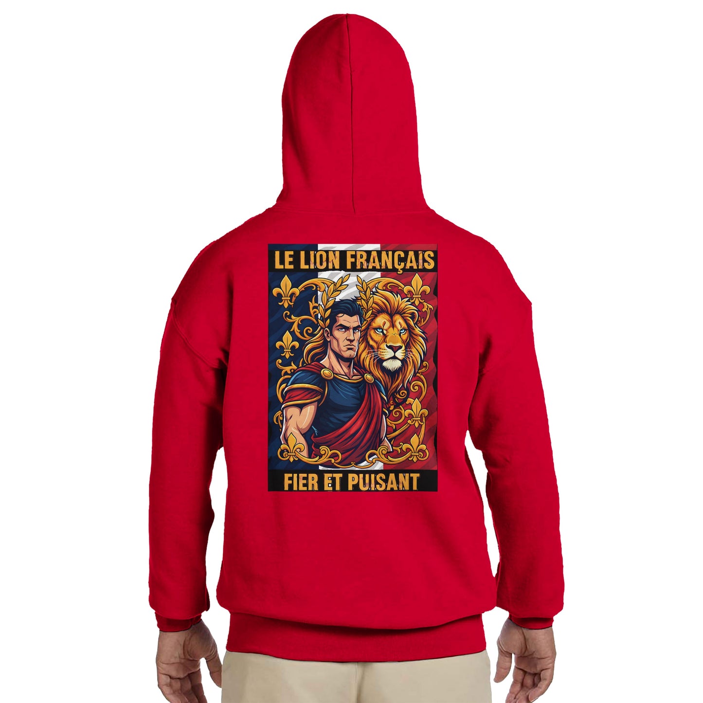 Men's Hoodie - Strong Lion - French Style - Classic | Gildan® 18500