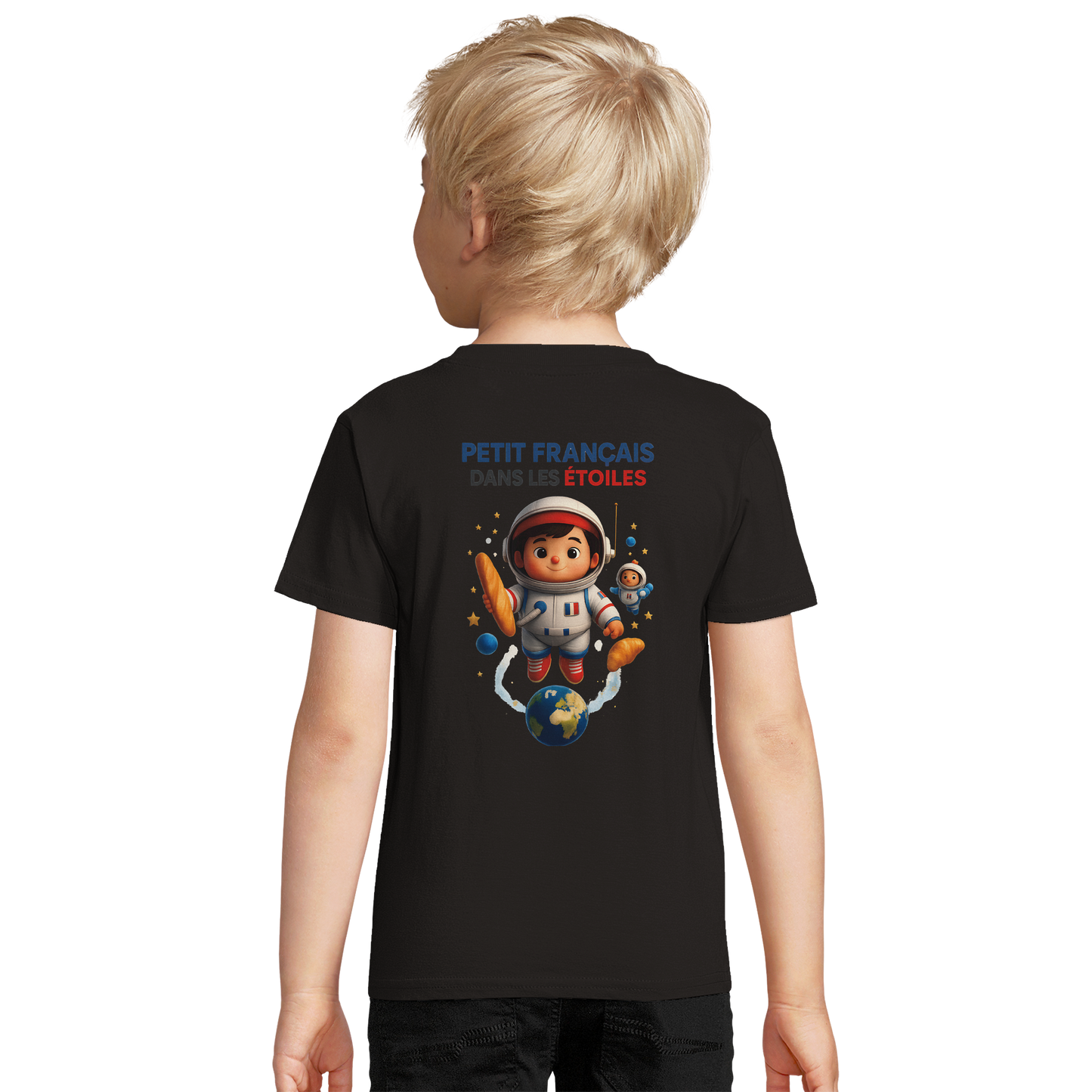T-shirt boy little Frenchie in the Stars organic fitted | SOL'S Pioneer Kids 03578