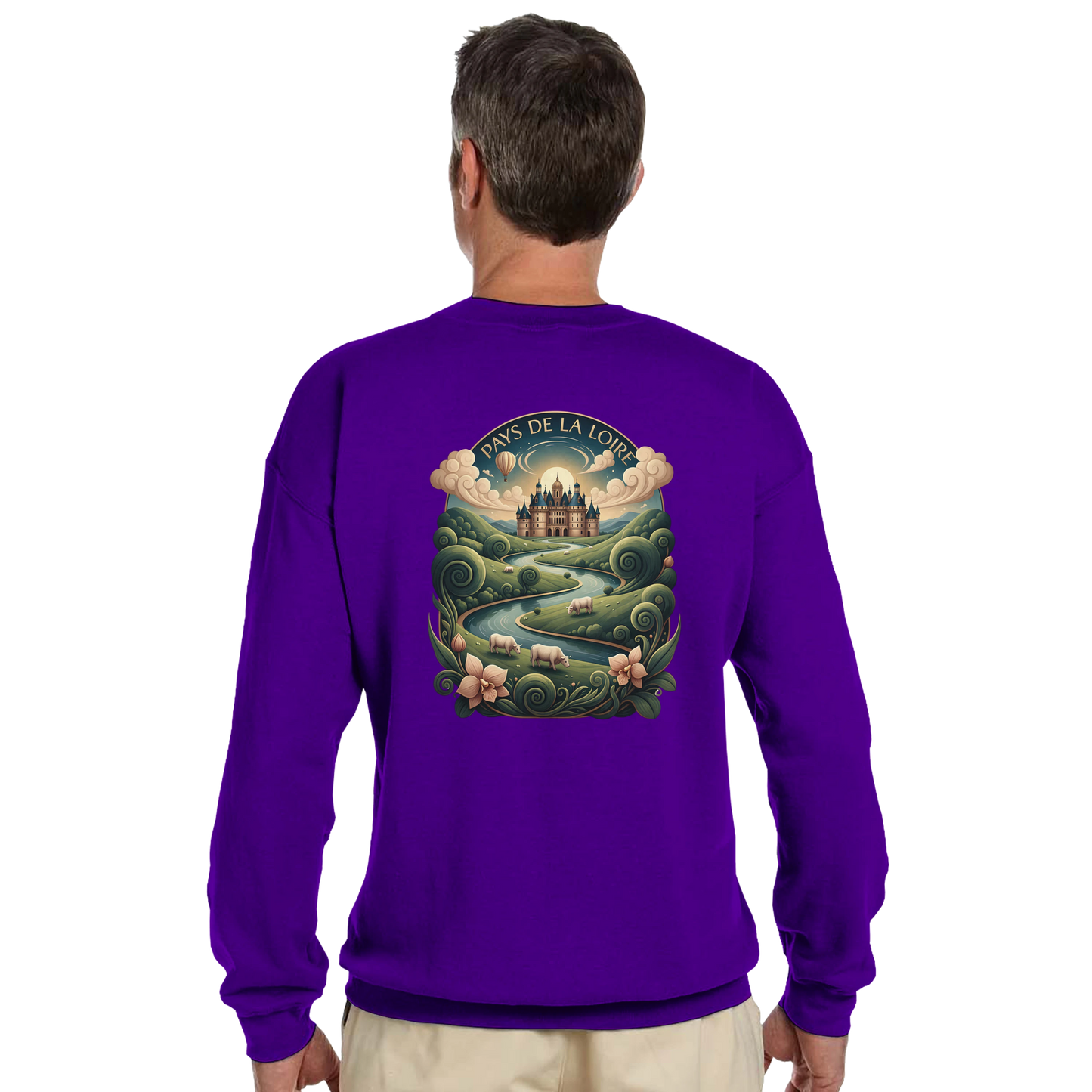 Klassisches Unisex-Sweatshirt Pays de la Loire mit Rundhalsausschnitt | Gildan® 18000