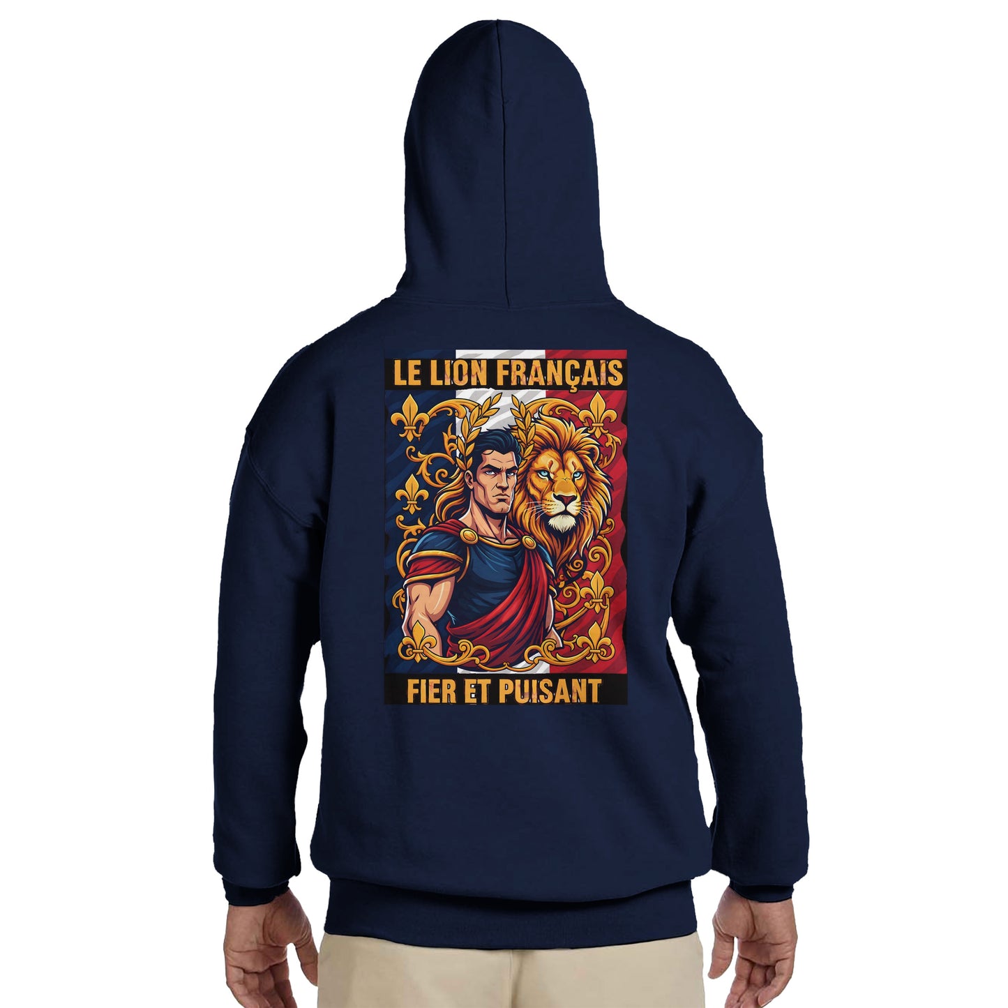 Men's Hoodie - Strong Lion - French Style - Classic | Gildan® 18500